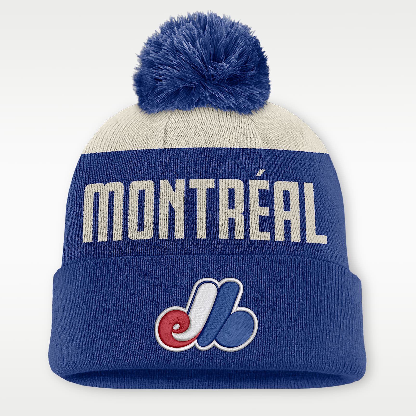 Gorro con dobladillo y pompón Nike de la MLB para hombre Montreal Expos Cooperstown Peak