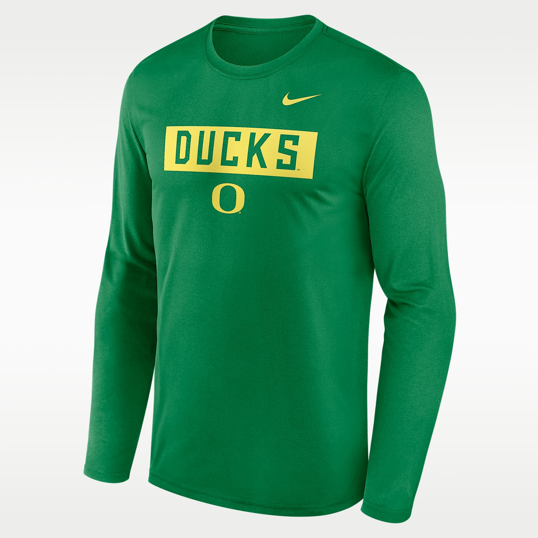 Playera de manga larga universitaria Nike Dri-FIT para hombre Oregon Primetime Legend 2-Hit