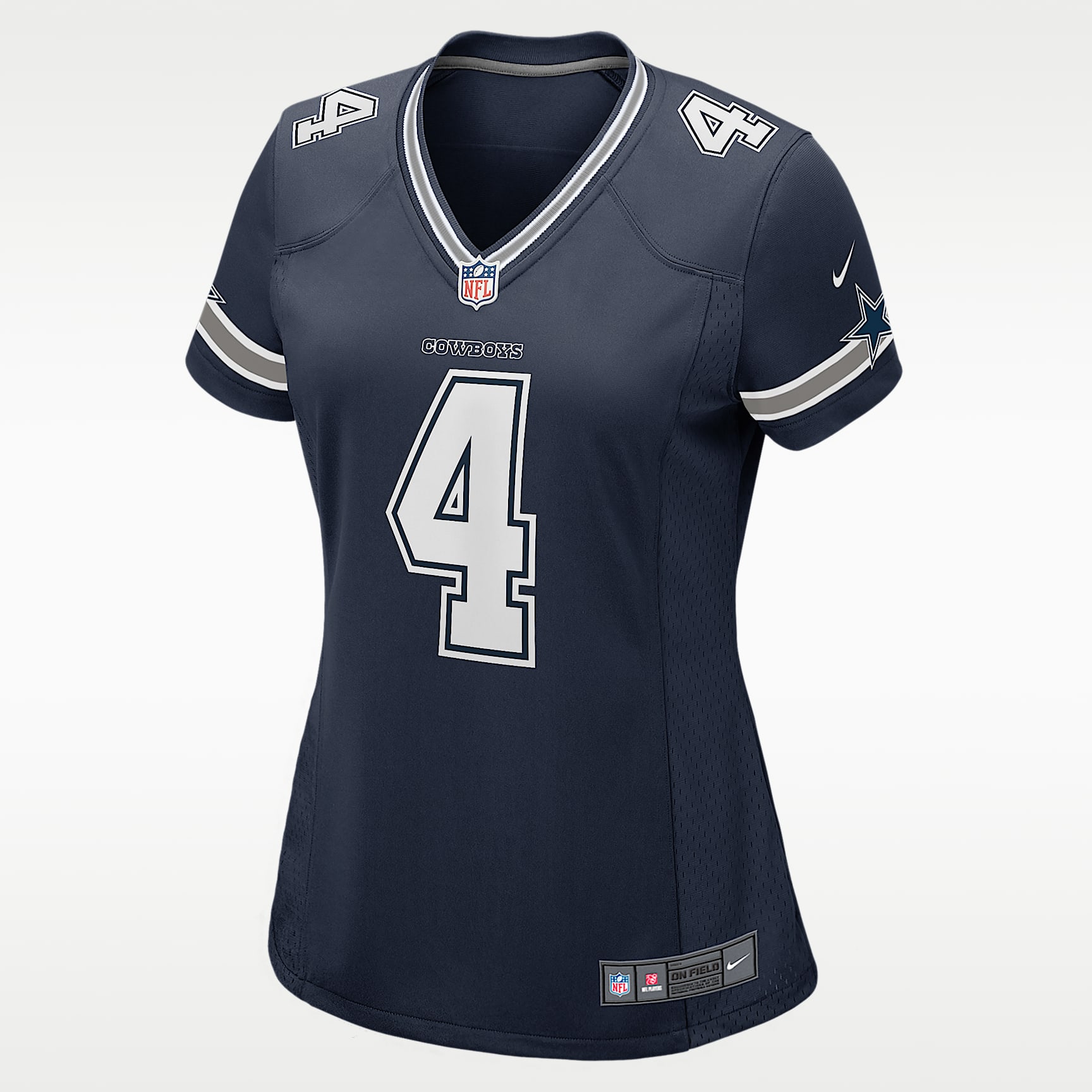 NFL Dallas Cowboys (Dak Prescott) Women's Game Football Jersey