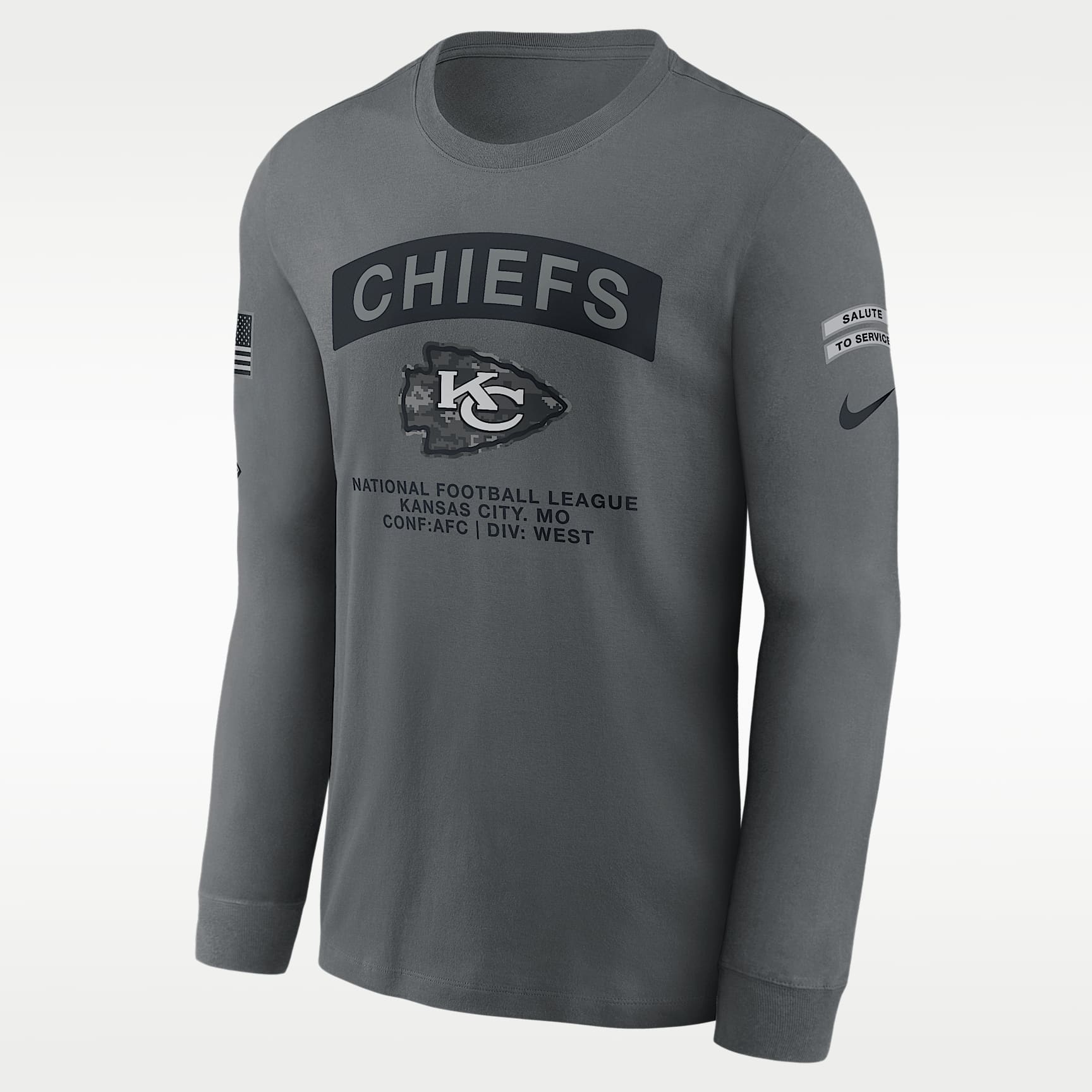 Kansas City Chiefs Salute to Service Men's Nike NFL Long-Sleeve T-Shirt