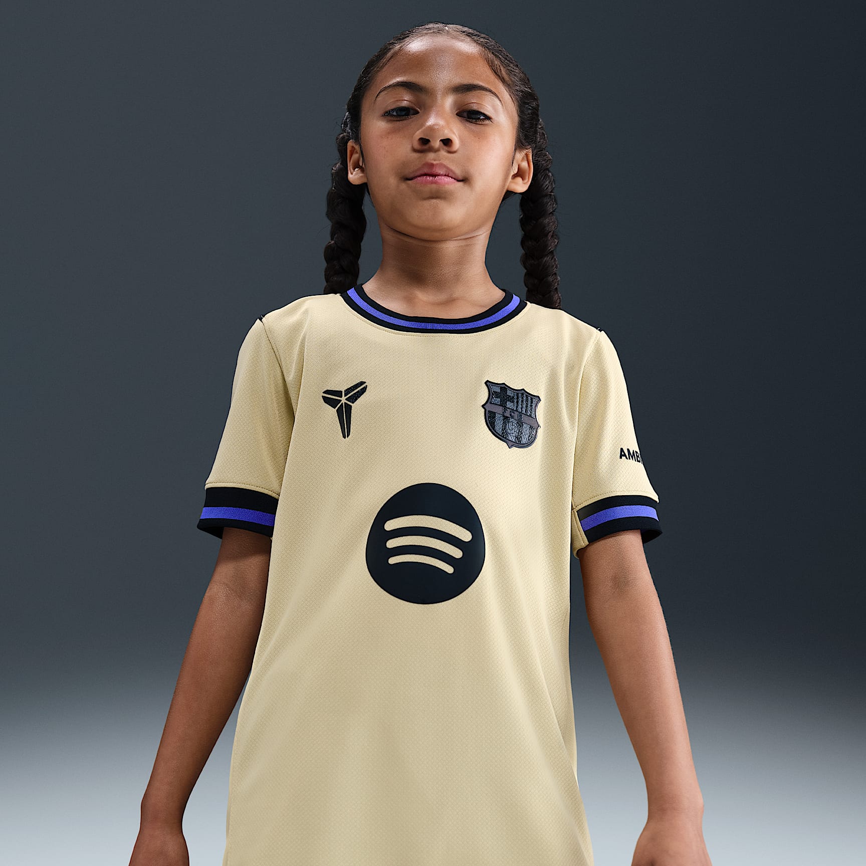 Jersey de fútbol Kobe Dri-FIT Replica del FC Barcelona visitante 2025/26 Stadium para niños talla grande