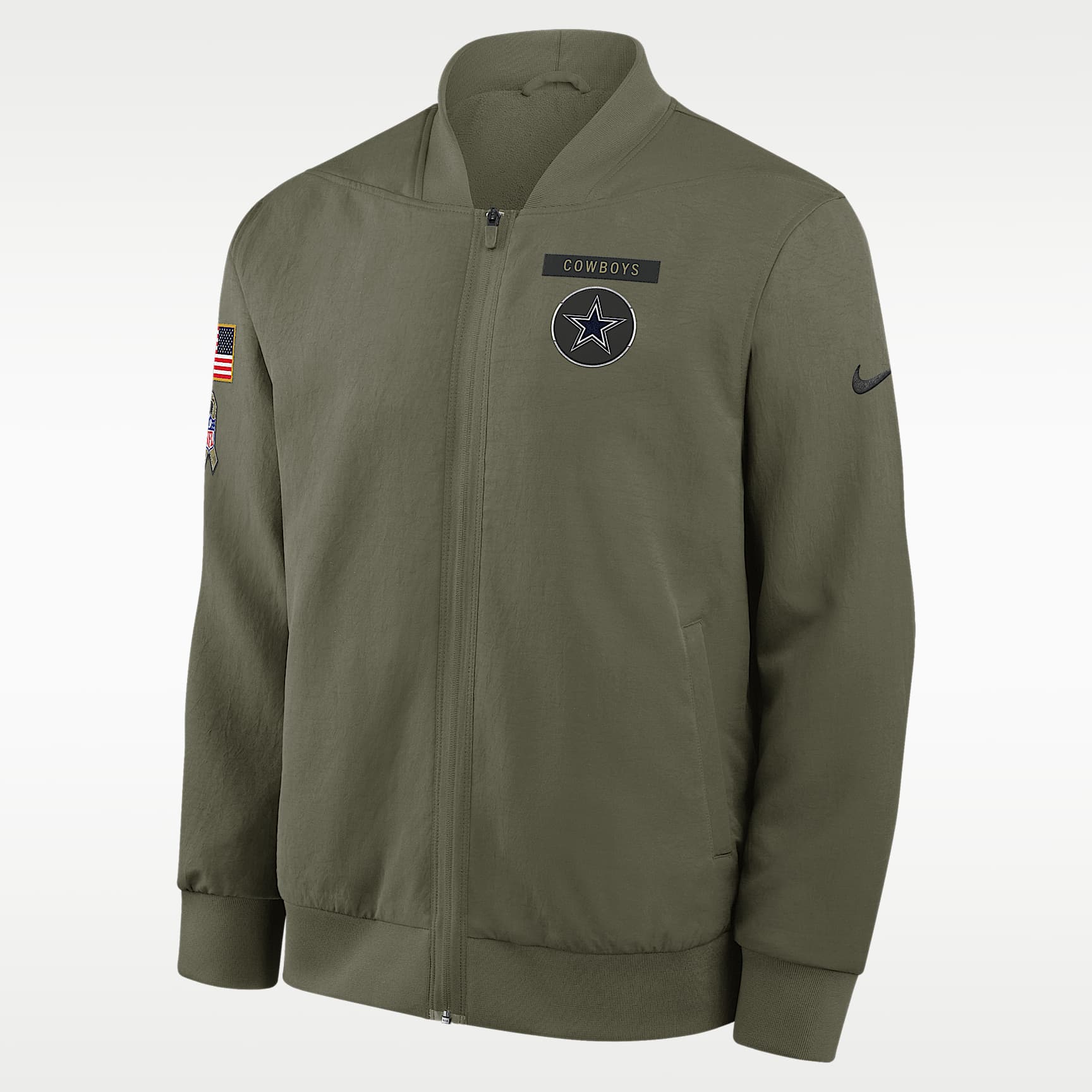 Dallas Cowboys Salute to Service Sideline Men's Nike NFL Full-Zip Bomber Jacket