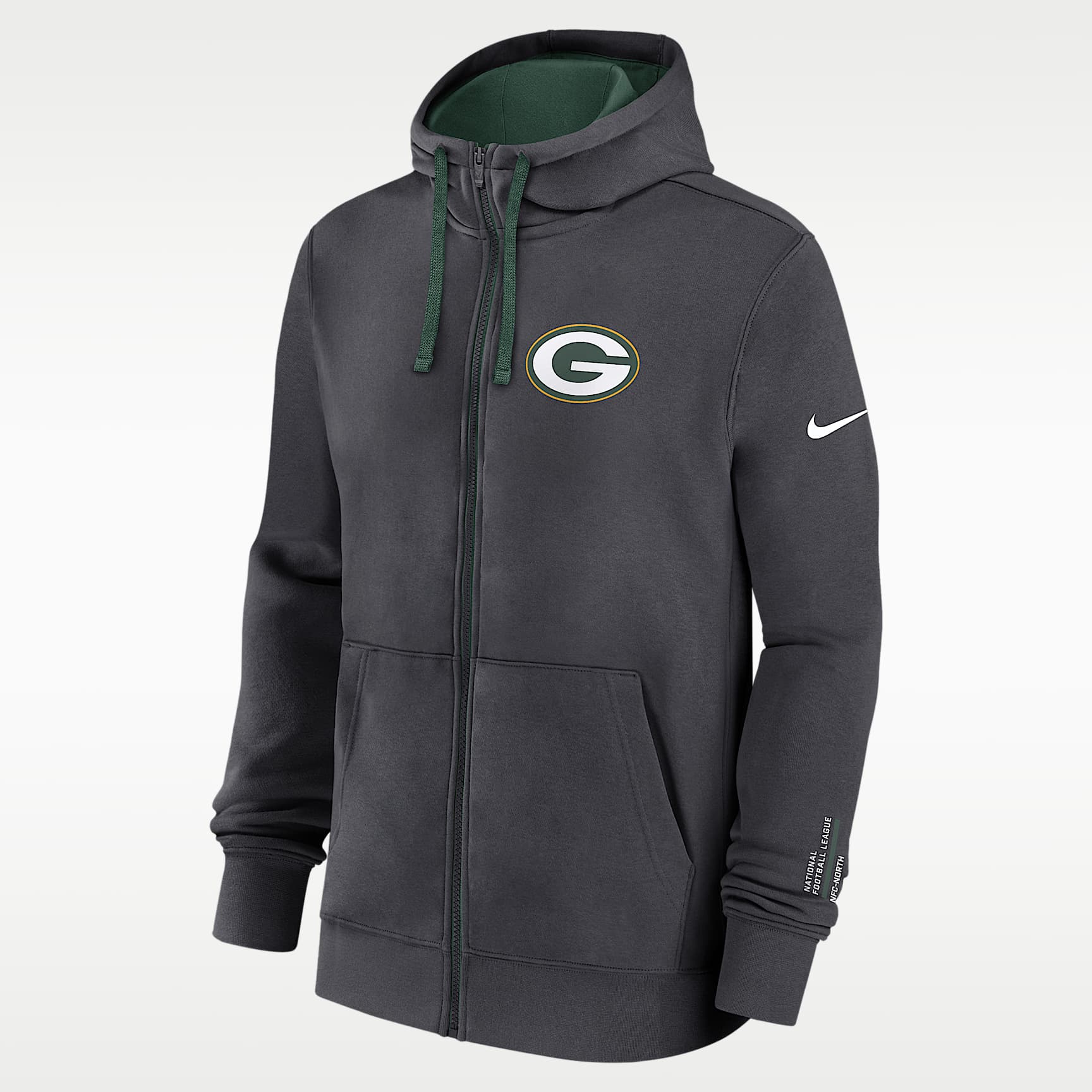 Green Bay Packers Playbook Page Club Men's Nike NFL Full-Zip Hoodie