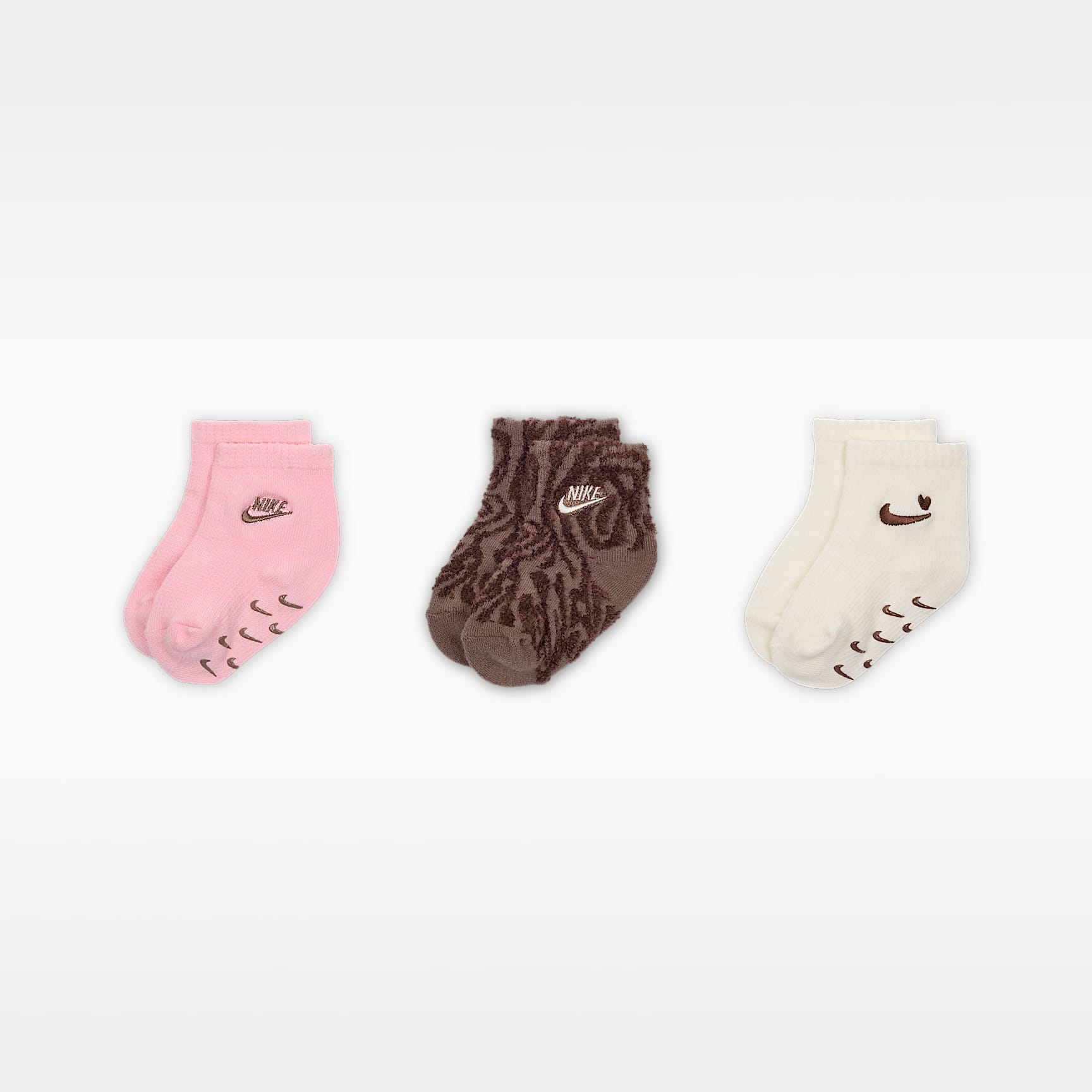 Calcetines de tela de canalé adherentes para bebé e infantil (3 pares) Nike Wild Warmth