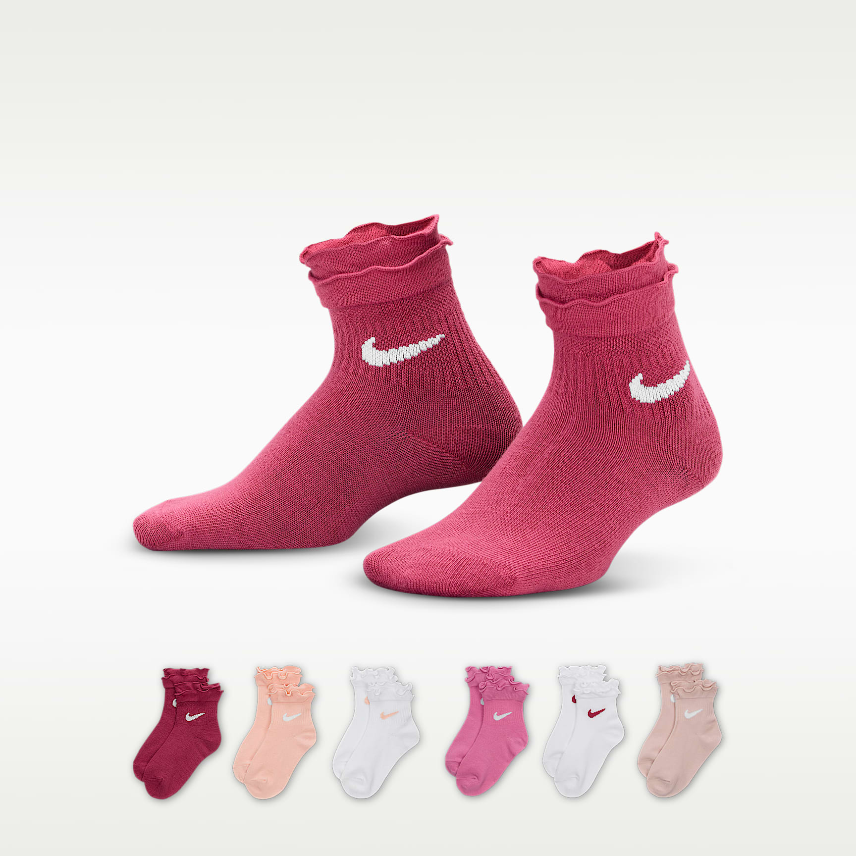 Calcetines al tobillo con vuelos para niños talla pequeña (6 pares) Nike