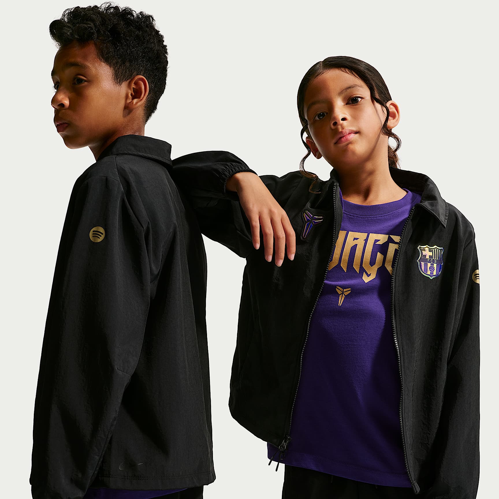FC Barcelona Away Big Kids' Kobe Soccer Woven Jacket