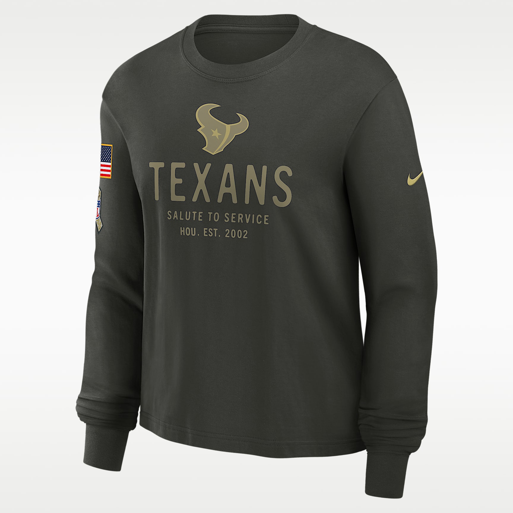 Houston Texans Salute to Service Sideline Women's Nike Dri-FIT NFL Long-Sleeve T-Shirt