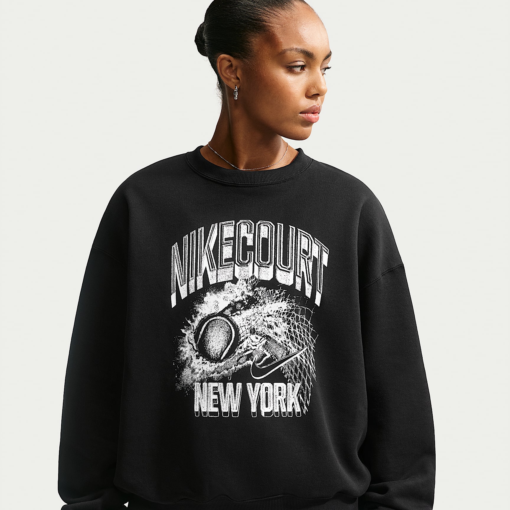 Nike Studio Fleece Medium Weight Women's Oversized Graphic Crew