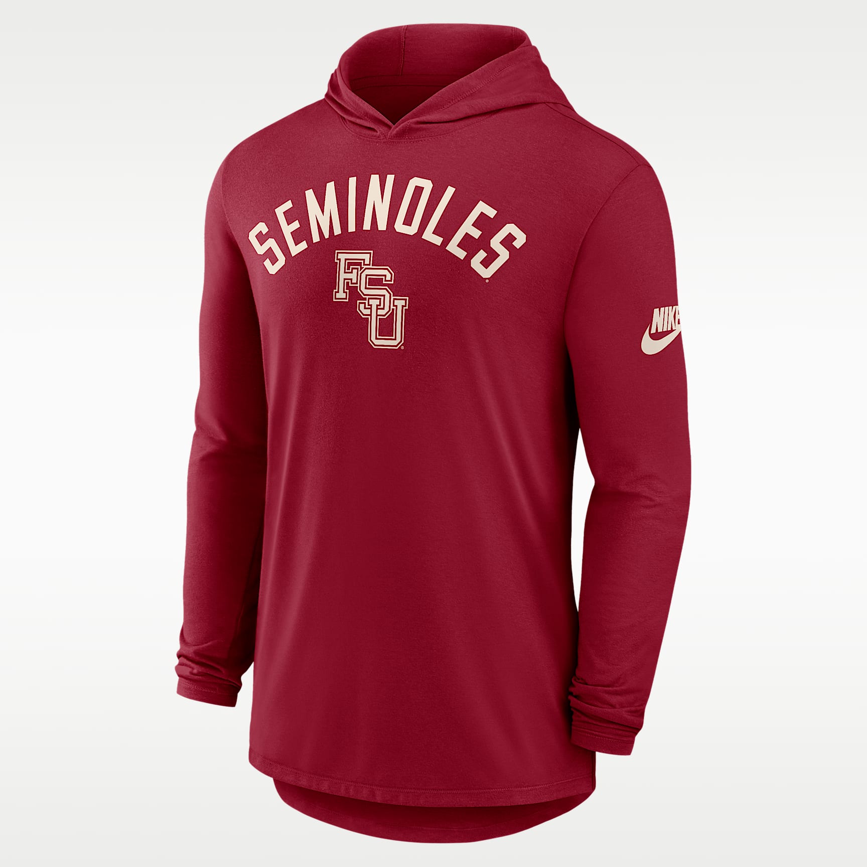 Florida State Legacy Arch Men's Nike Dri-FIT College Long-Sleeve Hooded T-Shirt