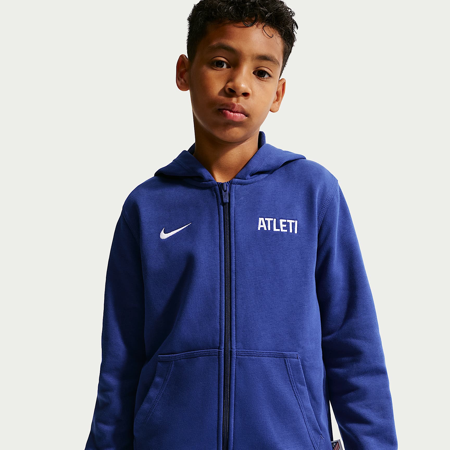 Atlético Madrid Club Older Kids' (Boys') Nike Football Full-Zip French Terry Hoodie