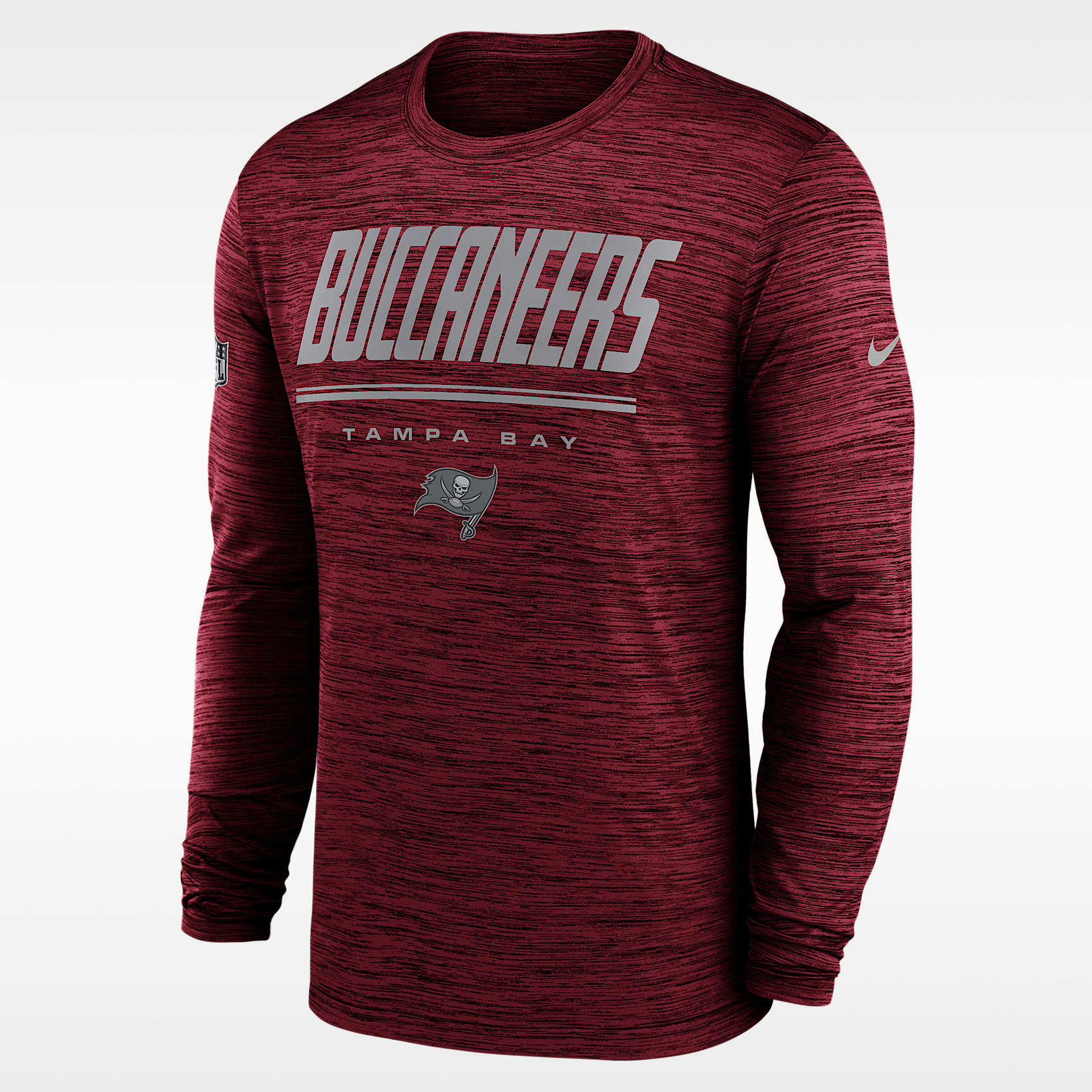 Playera de manga larga Nike Dri-FIT de la NFL para hombre Tampa Bay Buccaneers Sideline Team Issue Velocity