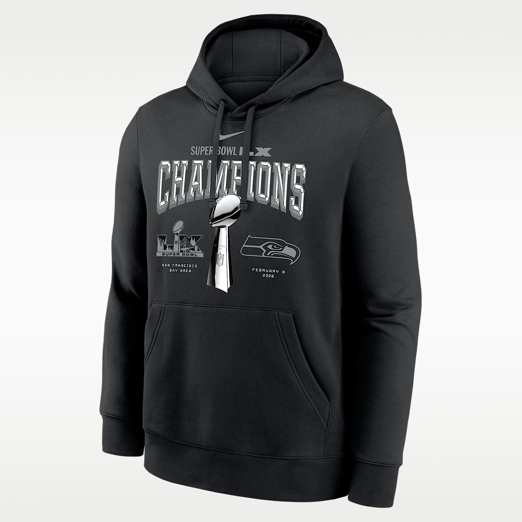 Seattle Seahawks Super Bowl LX Champions Trophy Collection Men's Nike NFL Pullover Hoodie