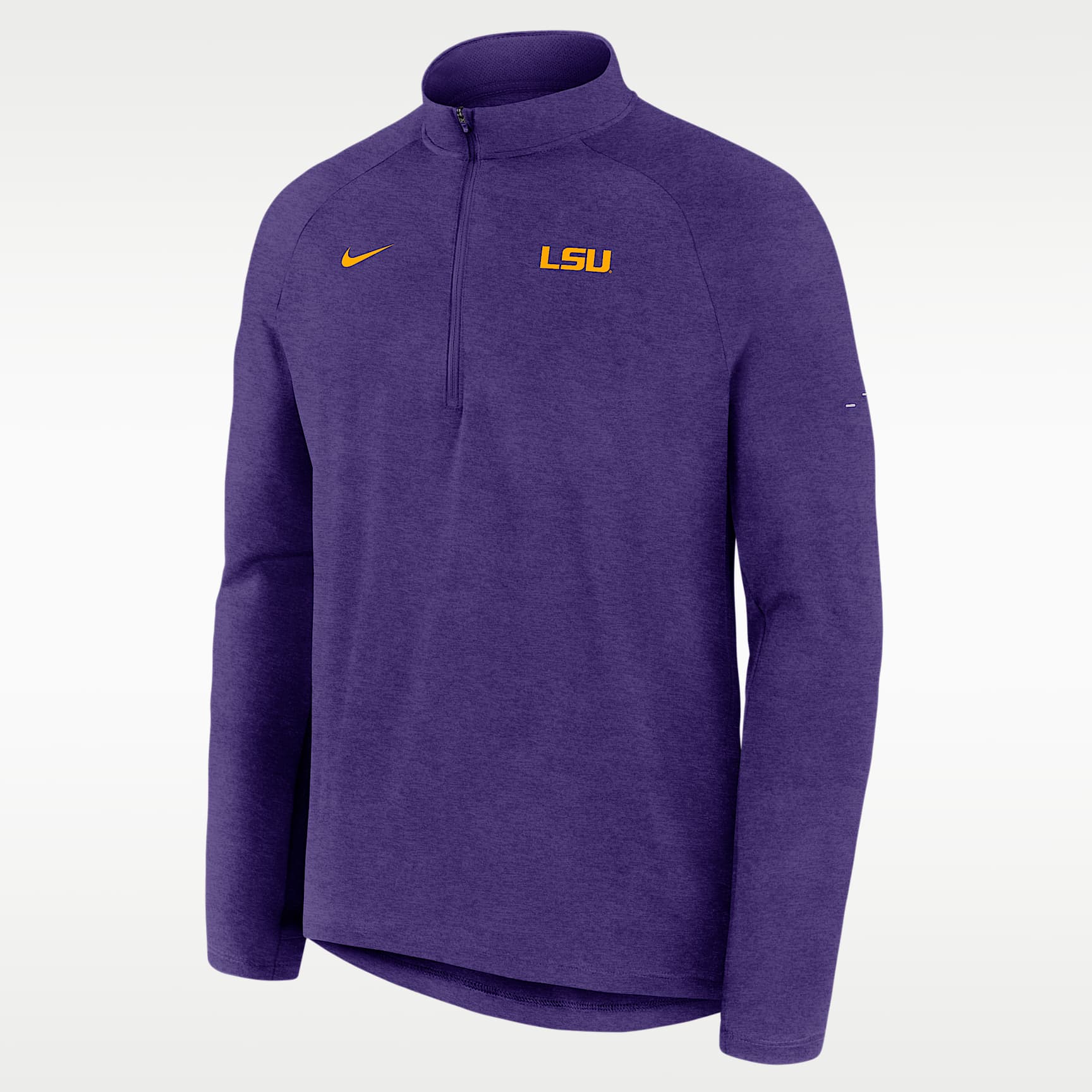 Playera de manga larga universitaria Nike Dri-FIT de medio cierre para hombre LSU Stride