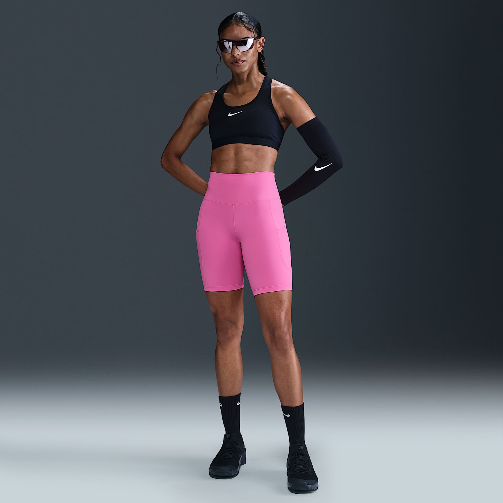Nike One Women's High-Waisted 8" Biker Shorts with Pockets