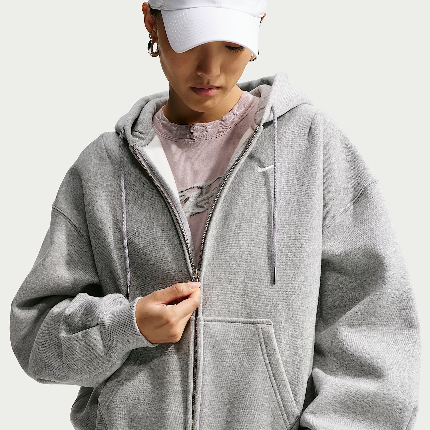 Nike Studio Fleece Heavyweight Women's Oversized Pleated Full-Zip Hoodie
