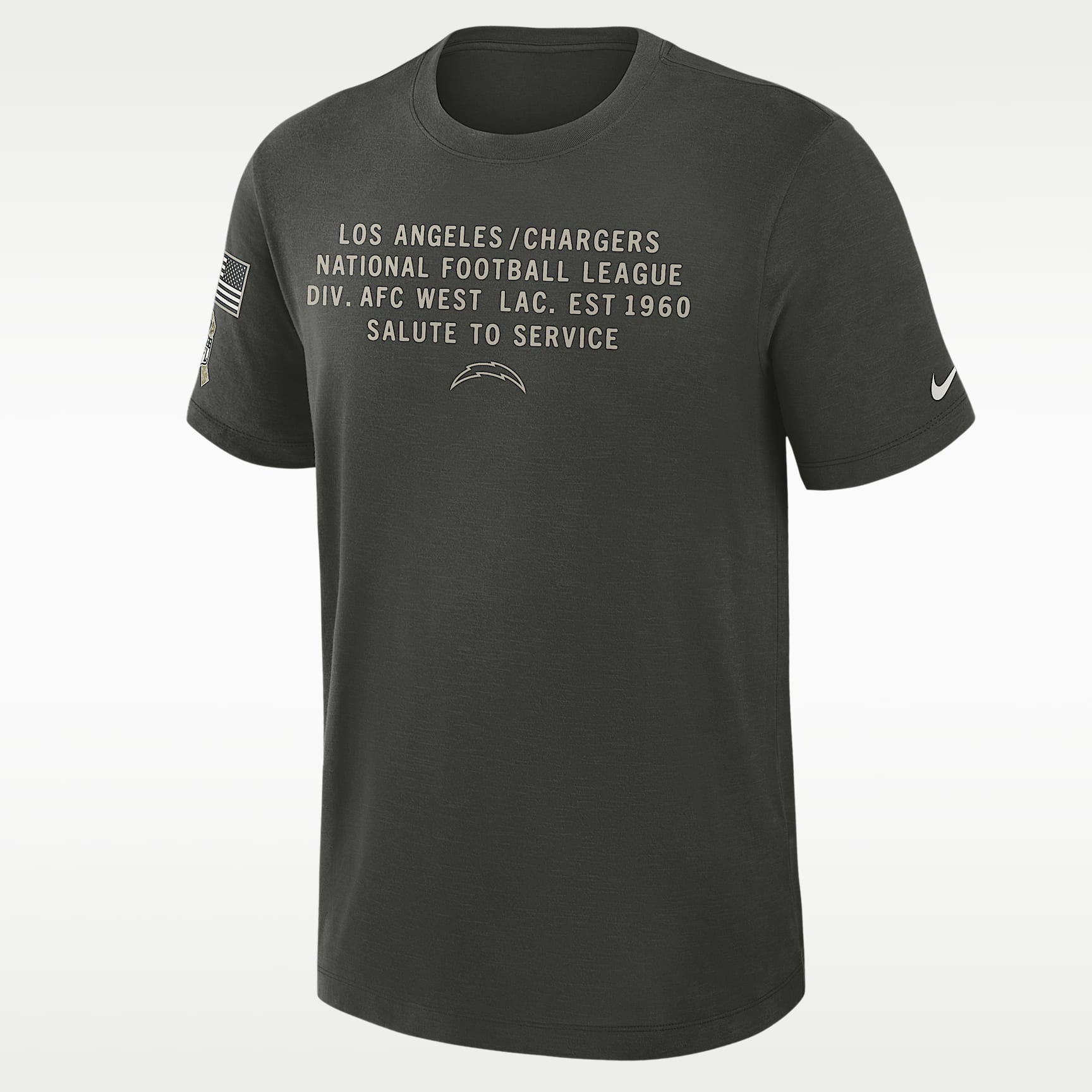 Los Angeles Chargers Salute to Service Slub Men's Nike Dri-FIT NFL T-Shirt