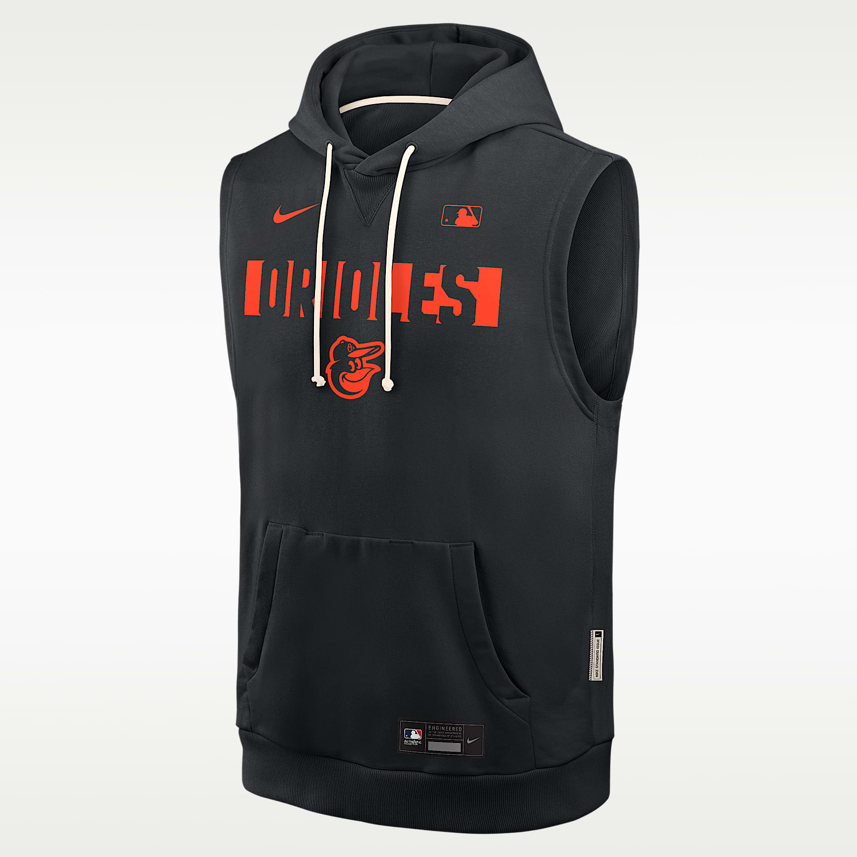 Baltimore Orioles Authentic Collection Standard Issue Men's Nike Dri-FIT MLB Sleeveless Pullover Hoodie