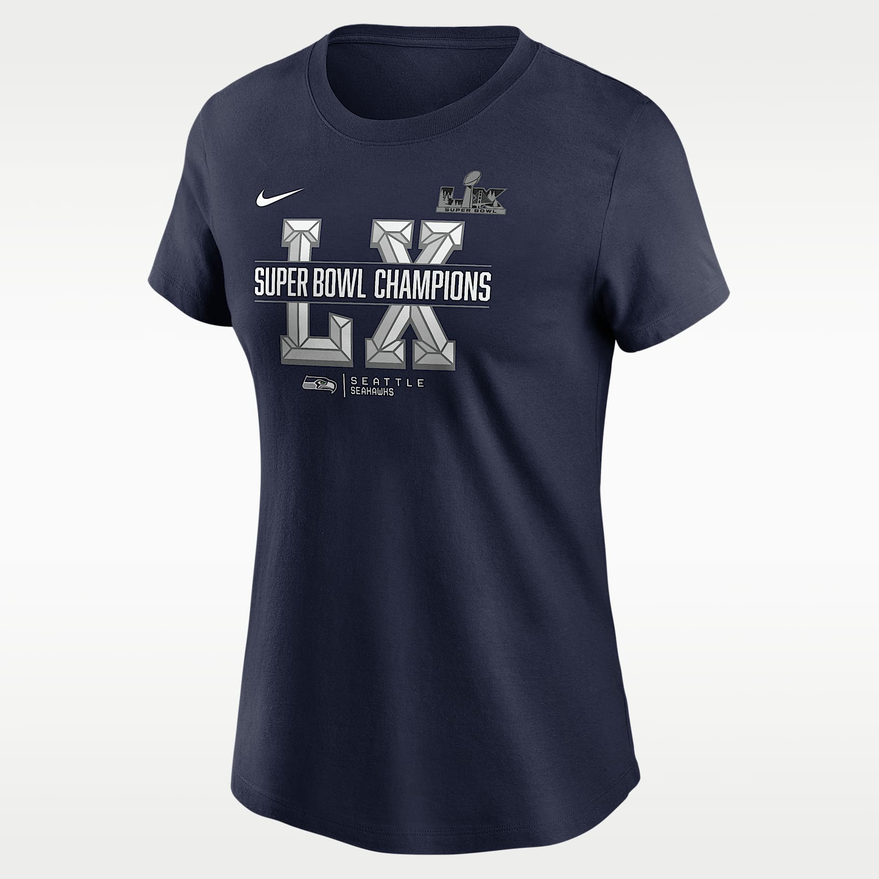 Playera Nike de la NFL para mujer Seattle Seahawks Super Bowl LX Champions Sacrifice