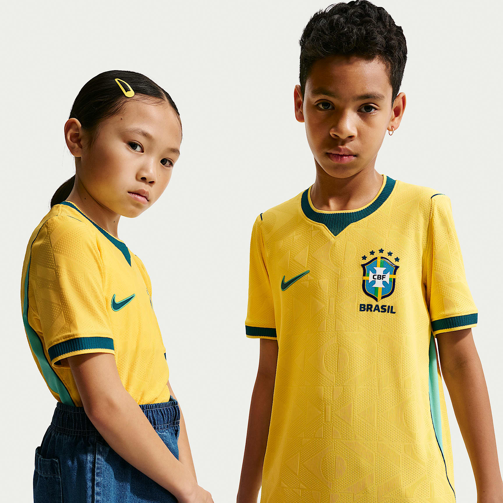 Brazilië 2026/27 Match Home Nike Aero-FIT authentiek voetbalshirt voor kids