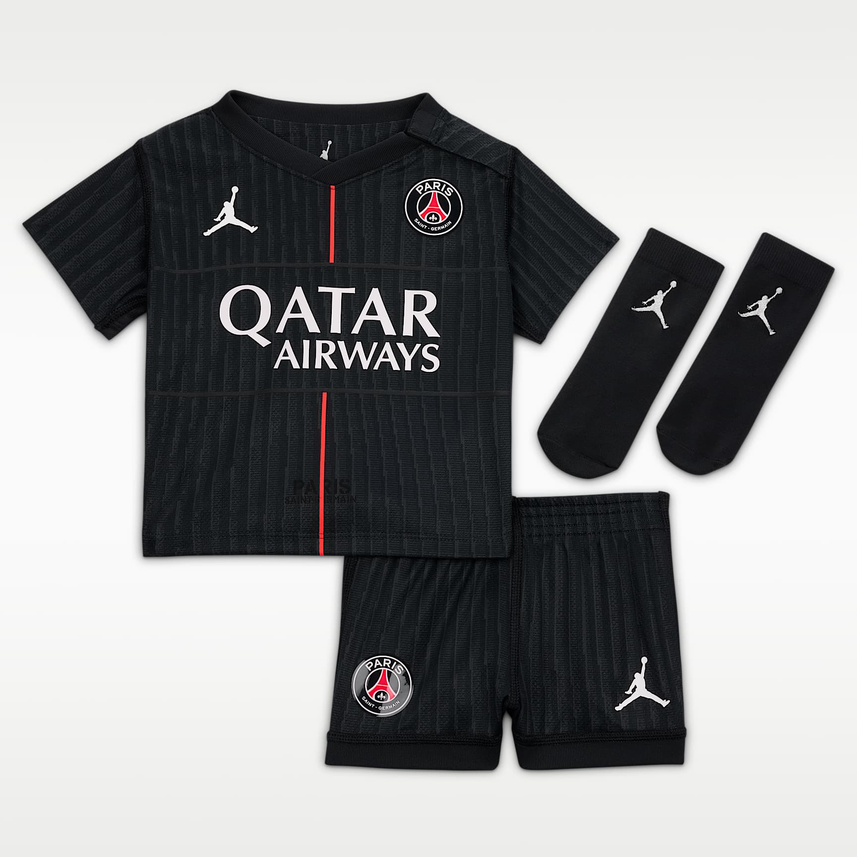 Paris Saint-German 2025/26 Stadium Fourth Jordan Replika dreiteiliges Fußball Set (Babys und Kleinkinder)