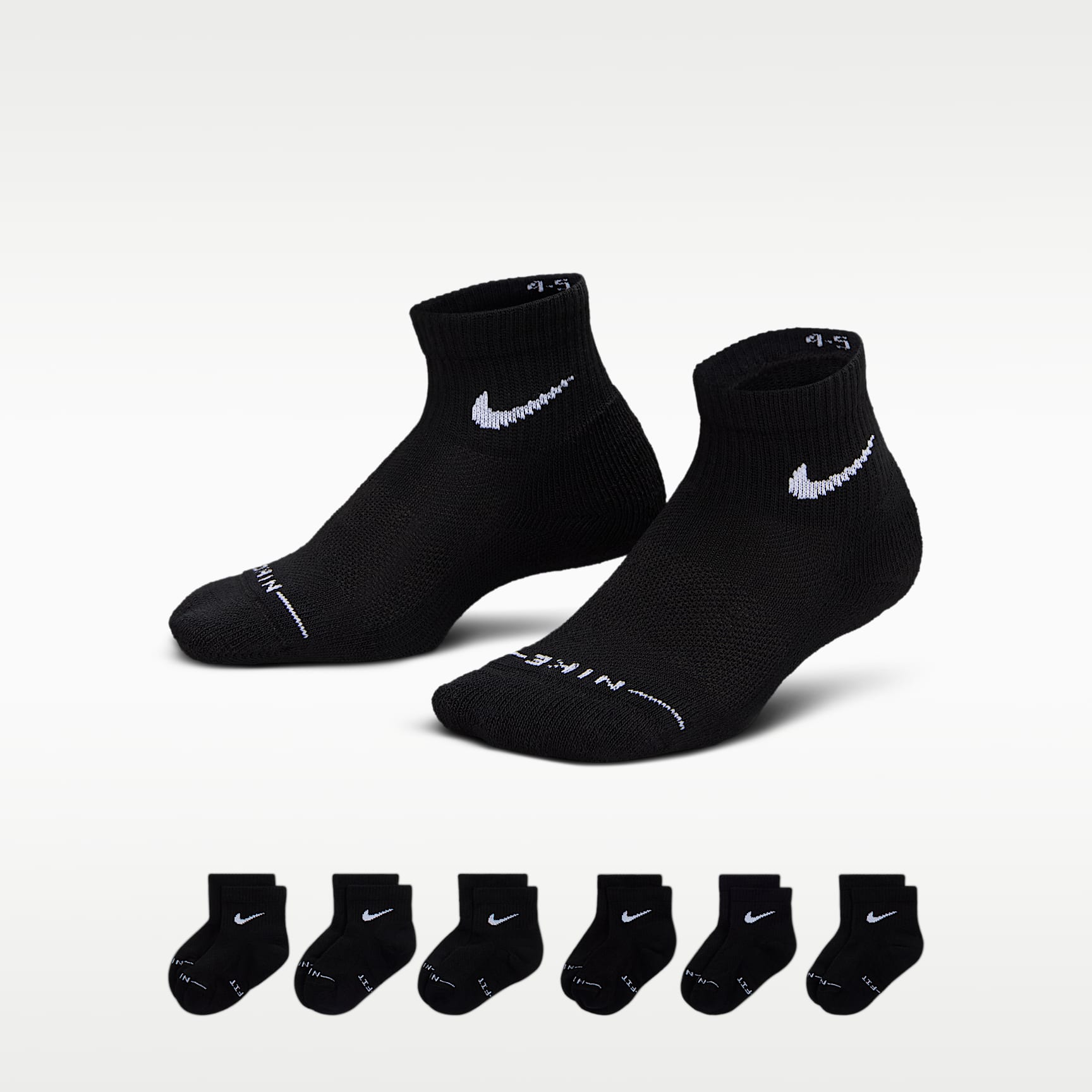 Nike Kids' Dri-FIT Elevated Everyday Ankle Socks (6 Pairs)