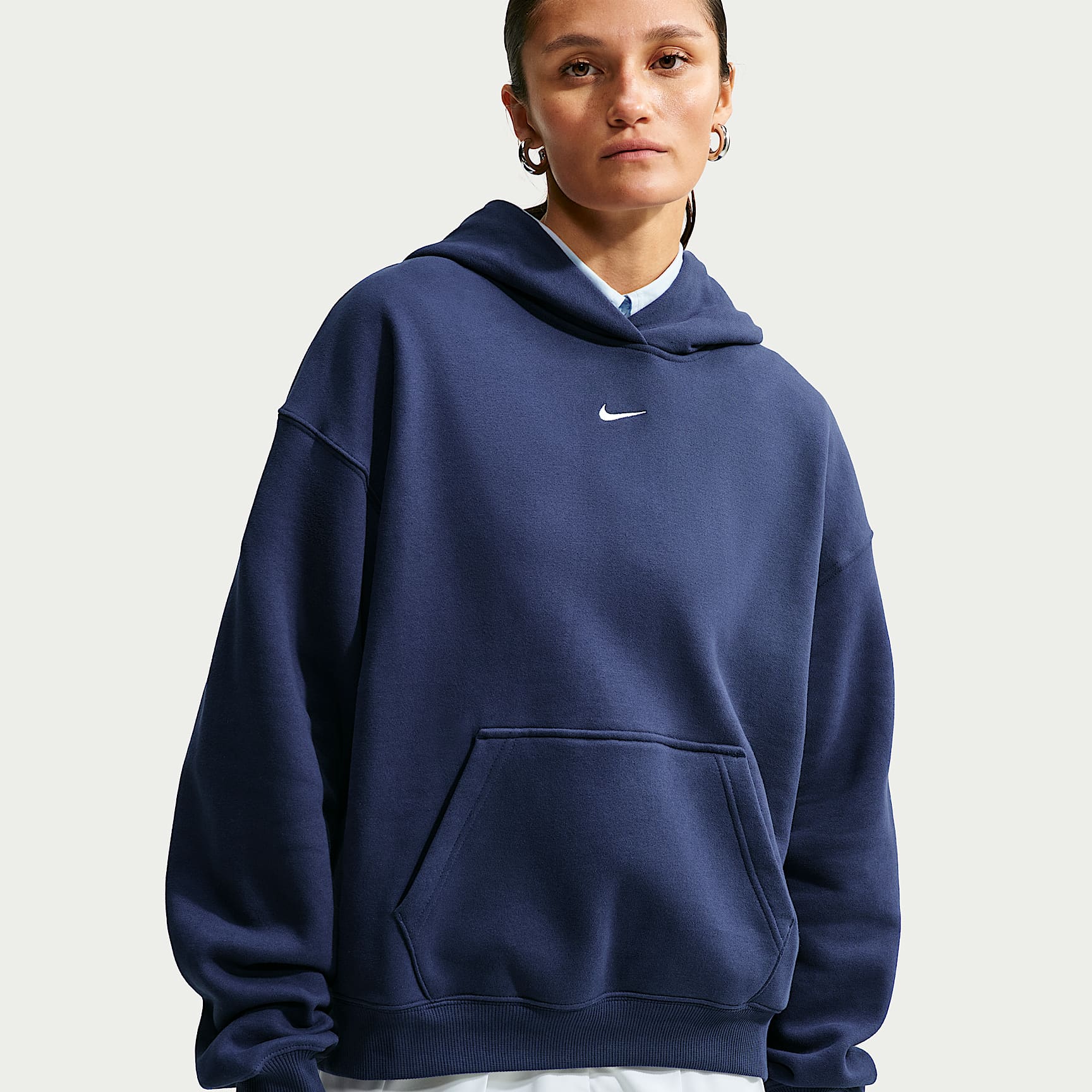 Felpa con cappuccio oversize Nike Studio Fleece Medium Weight – Donna