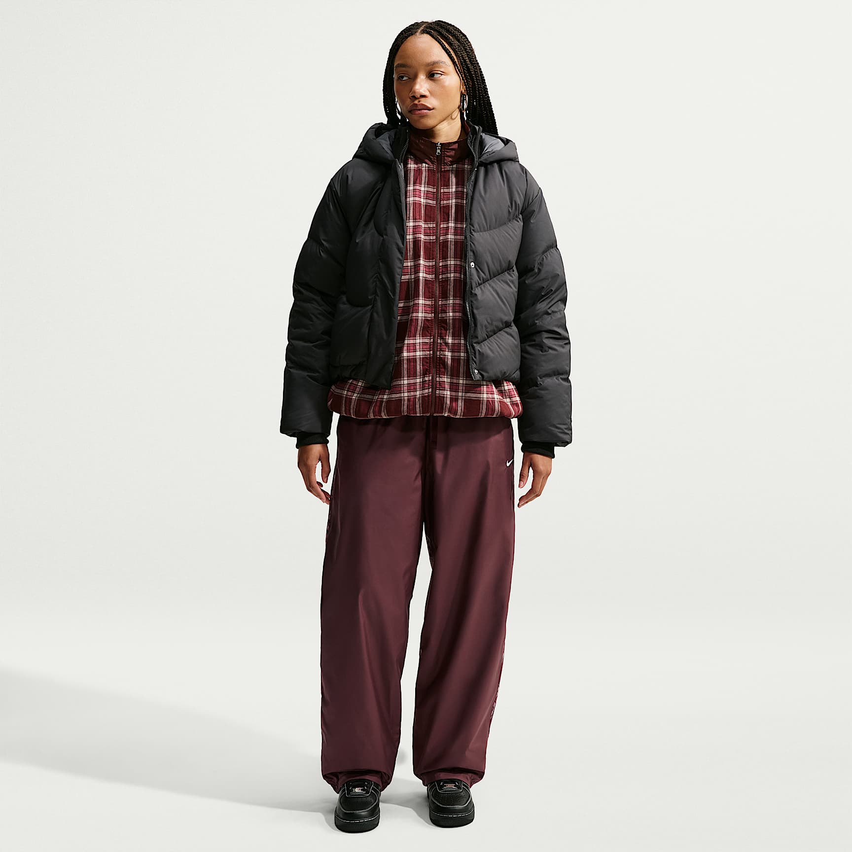 Nike Sportswear Pantalón reversible de cuadros y ajuste holgado - Mujer