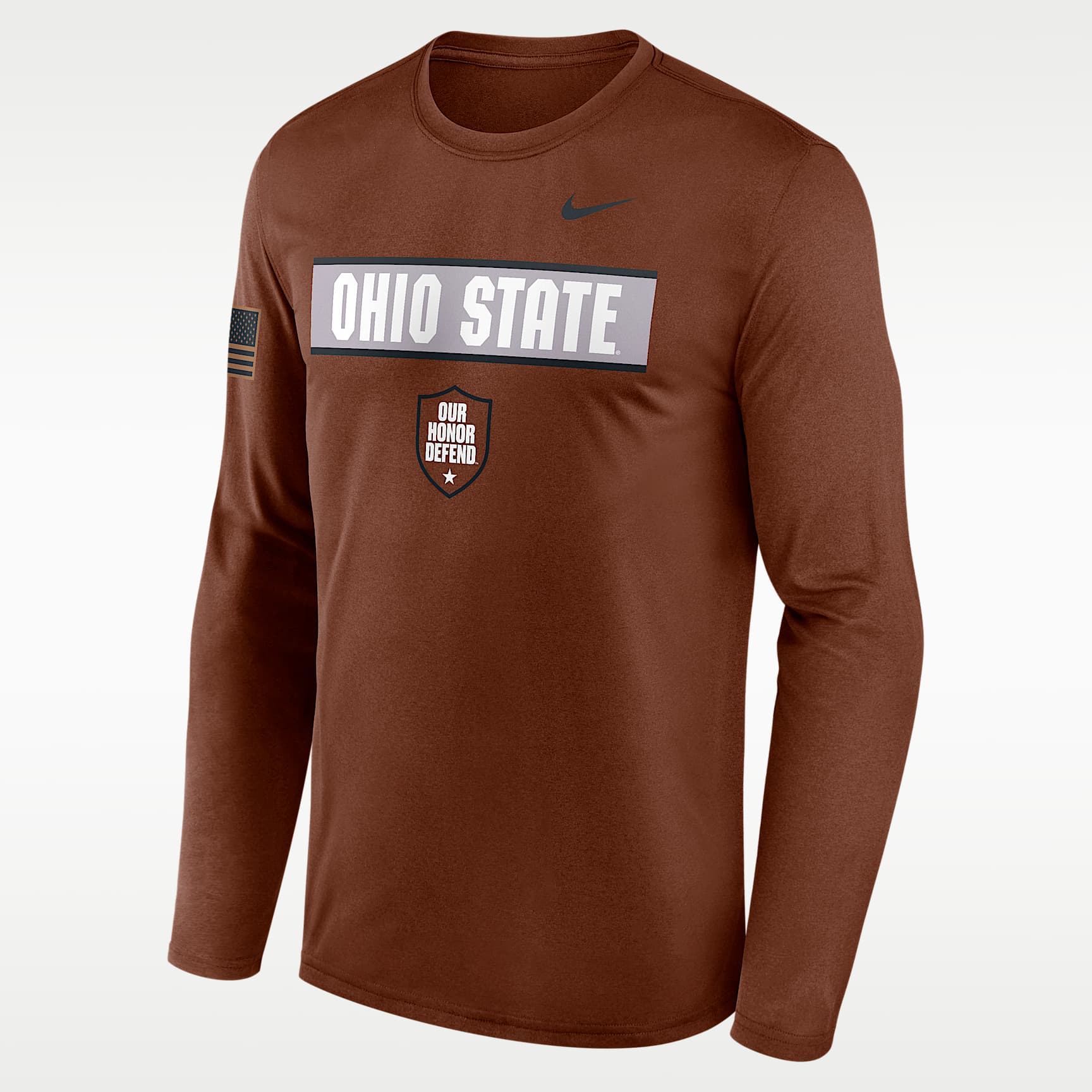 Playera de manga larga universitaria Nike Dri-FIT para hombre Ohio State Courtside