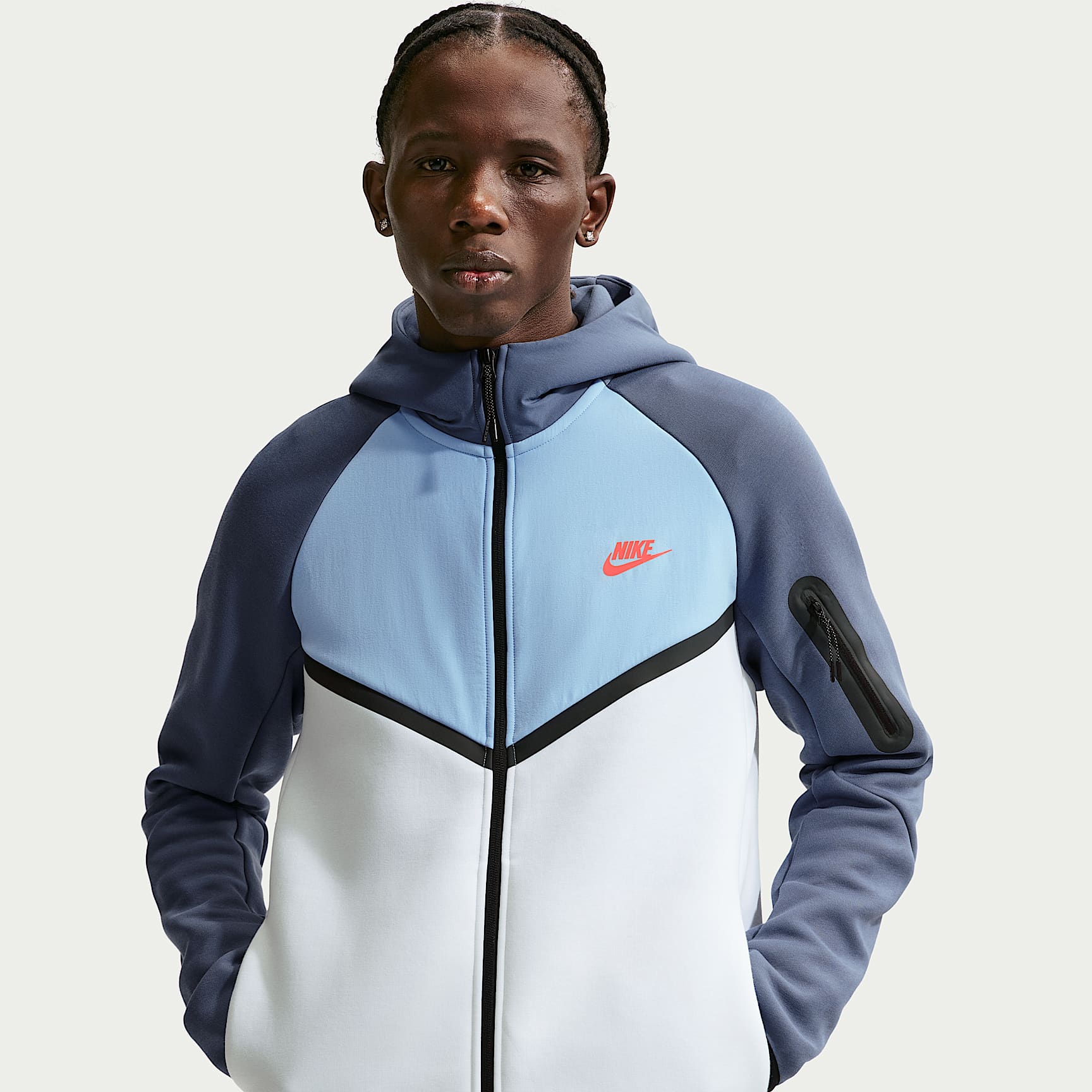 Nike Tech Windrunner-Jacke aus Fleece mit durchgehendem Reißverschluss (Herren)