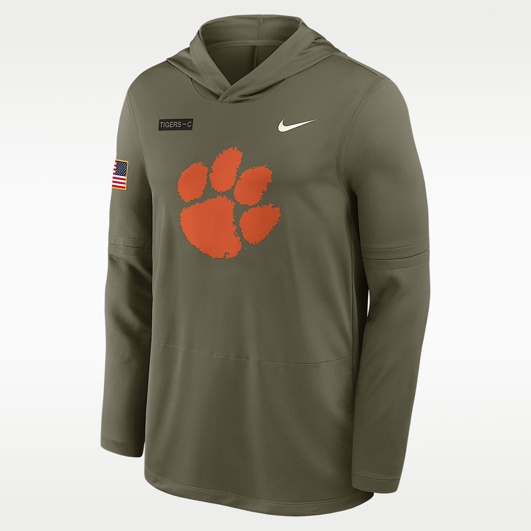 Clemson 2025 Military Appreciation Men's Nike Dri-FIT College Long-Sleeve Hooded Top