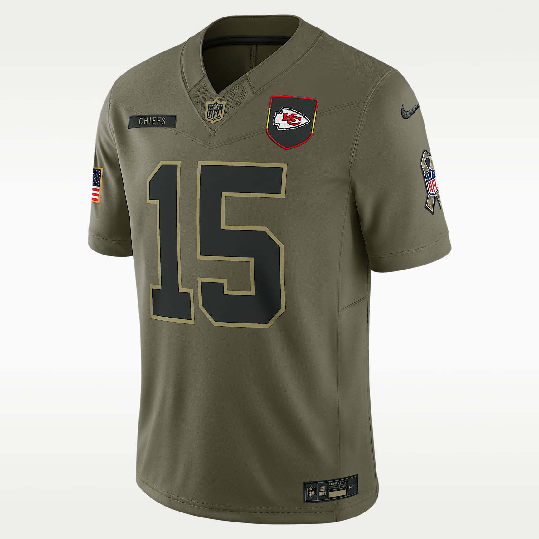 Patrick Mahomes Kansas City Chiefs Salute to Service Men's Nike Dri-FIT NFL Limited Jersey