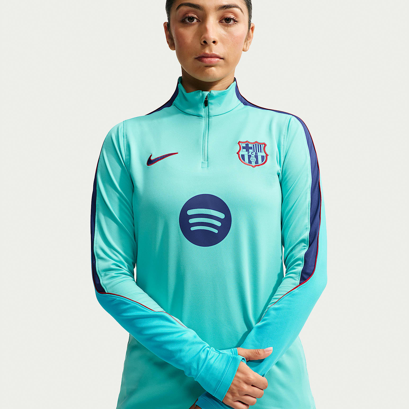 FC Barcelona Strike Nike Dri-FIT strikket fotballoverdel til dame (reservedrakt)