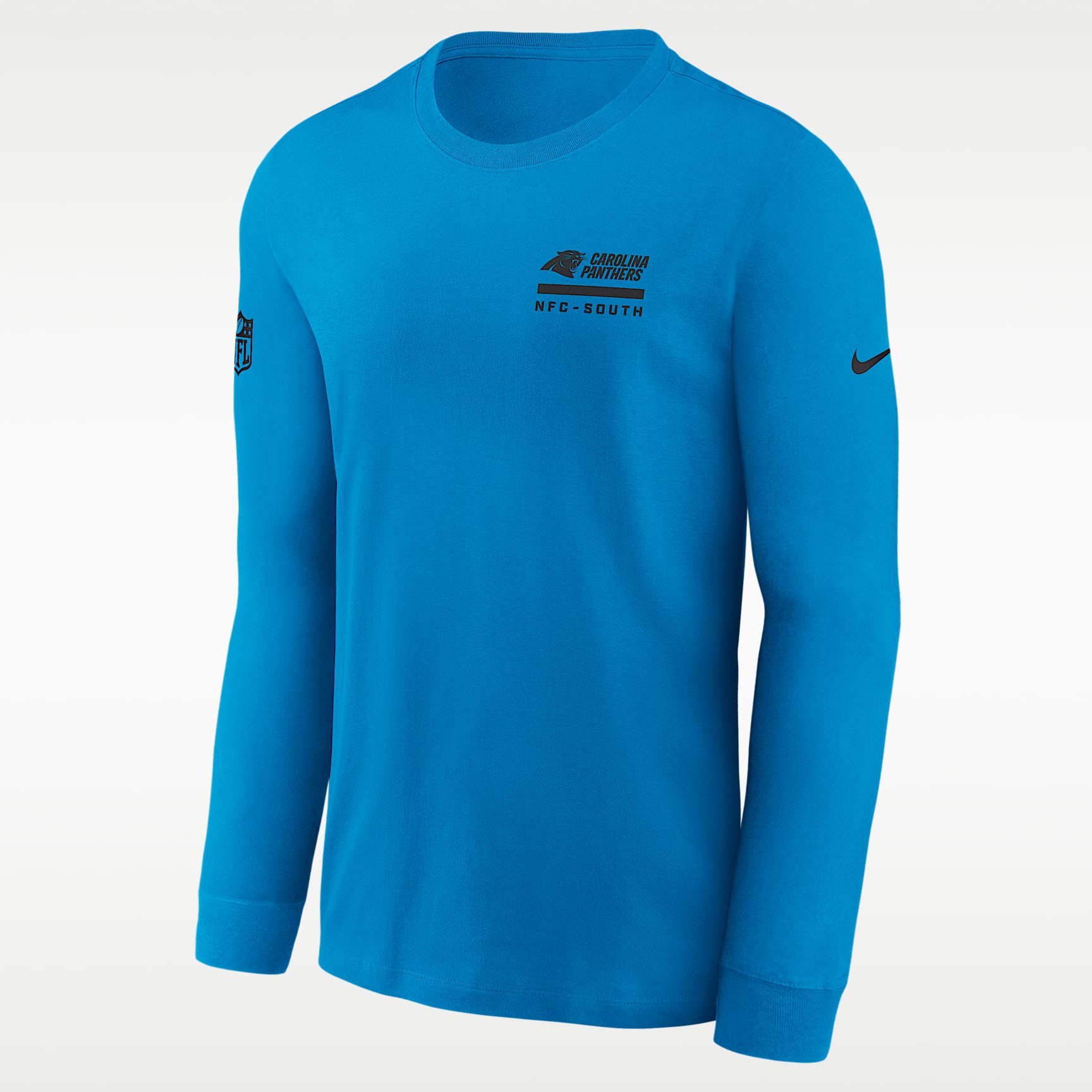 Playera de manga larga Nike Dri-FIT de la NFL para hombre Carolina Panthers Sideline Team Issue