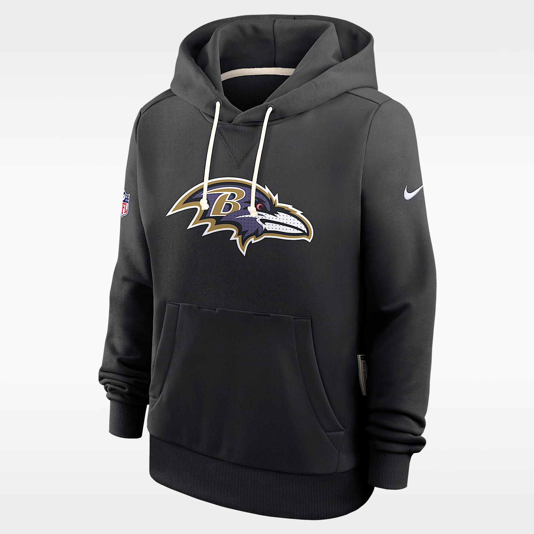 Sudadera con gorro sin cierre Nike Dri-FIT de la NFL para mujer Baltimore Ravens Sideline