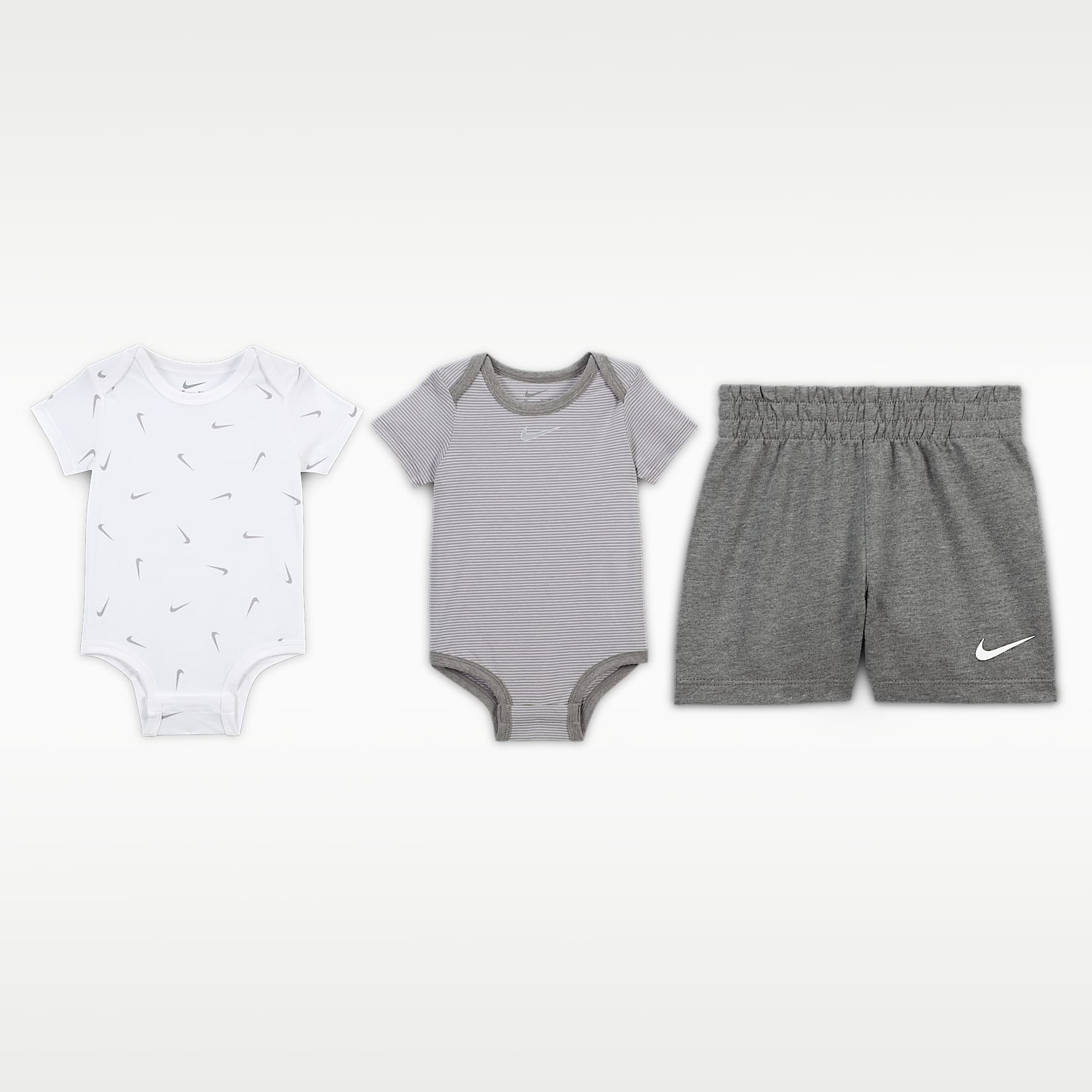 Nike Essentials Baby 3-Piece Striped Swooshfetti Set