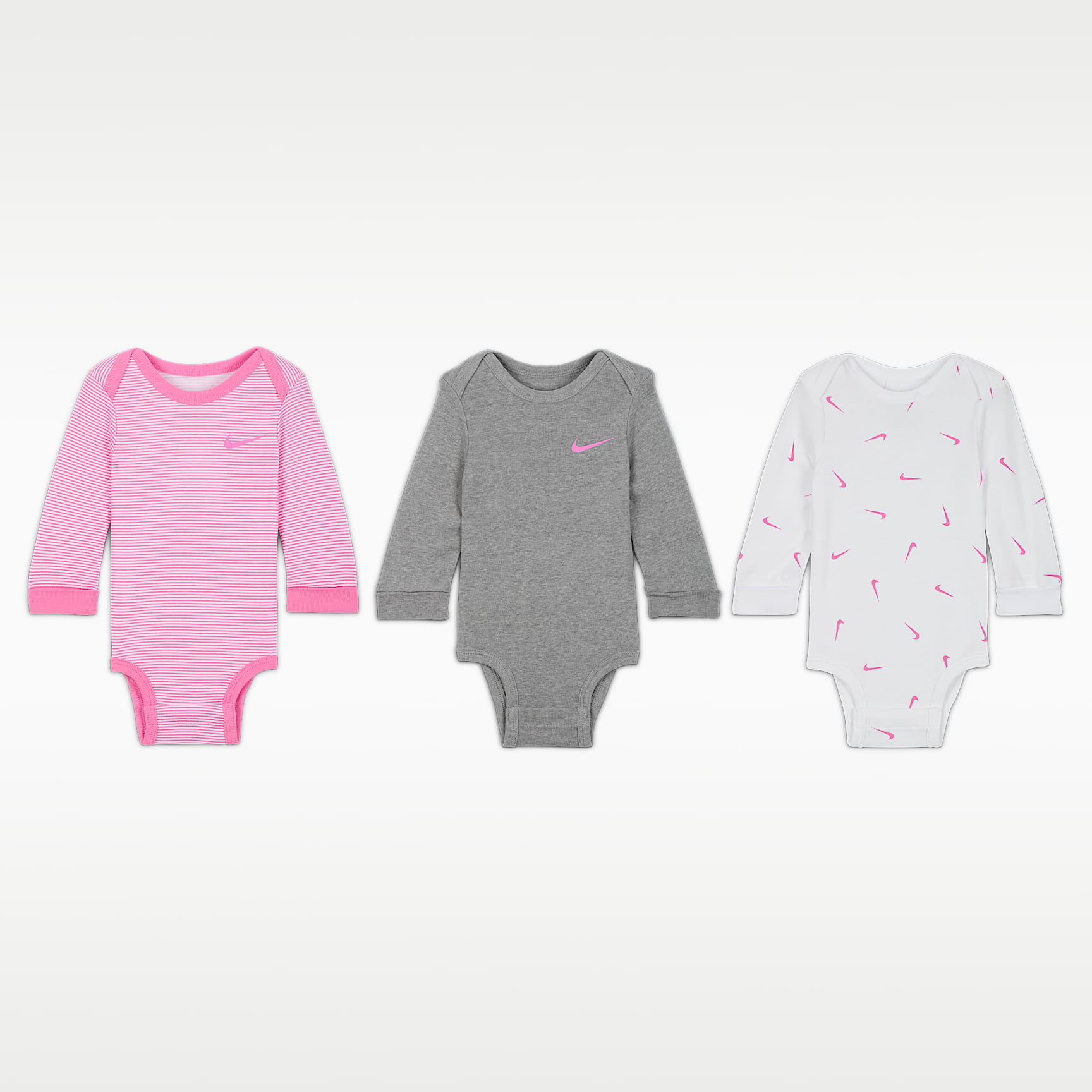 Nike Baby Essentials rompertjes met lange mouwen voor baby's (3 stuks)