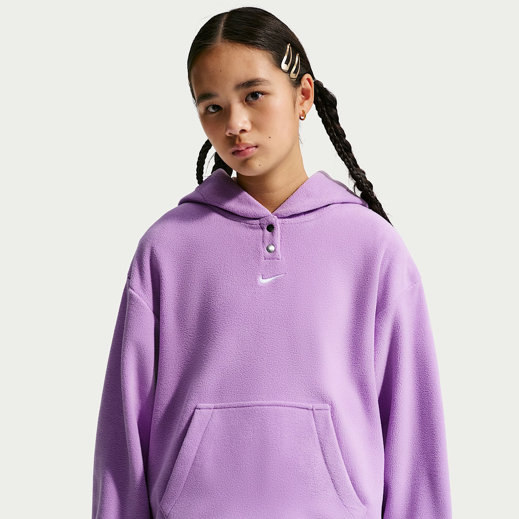 Nike Sportswear Older Kids' (Girls') Fleece Long-Sleeve Top