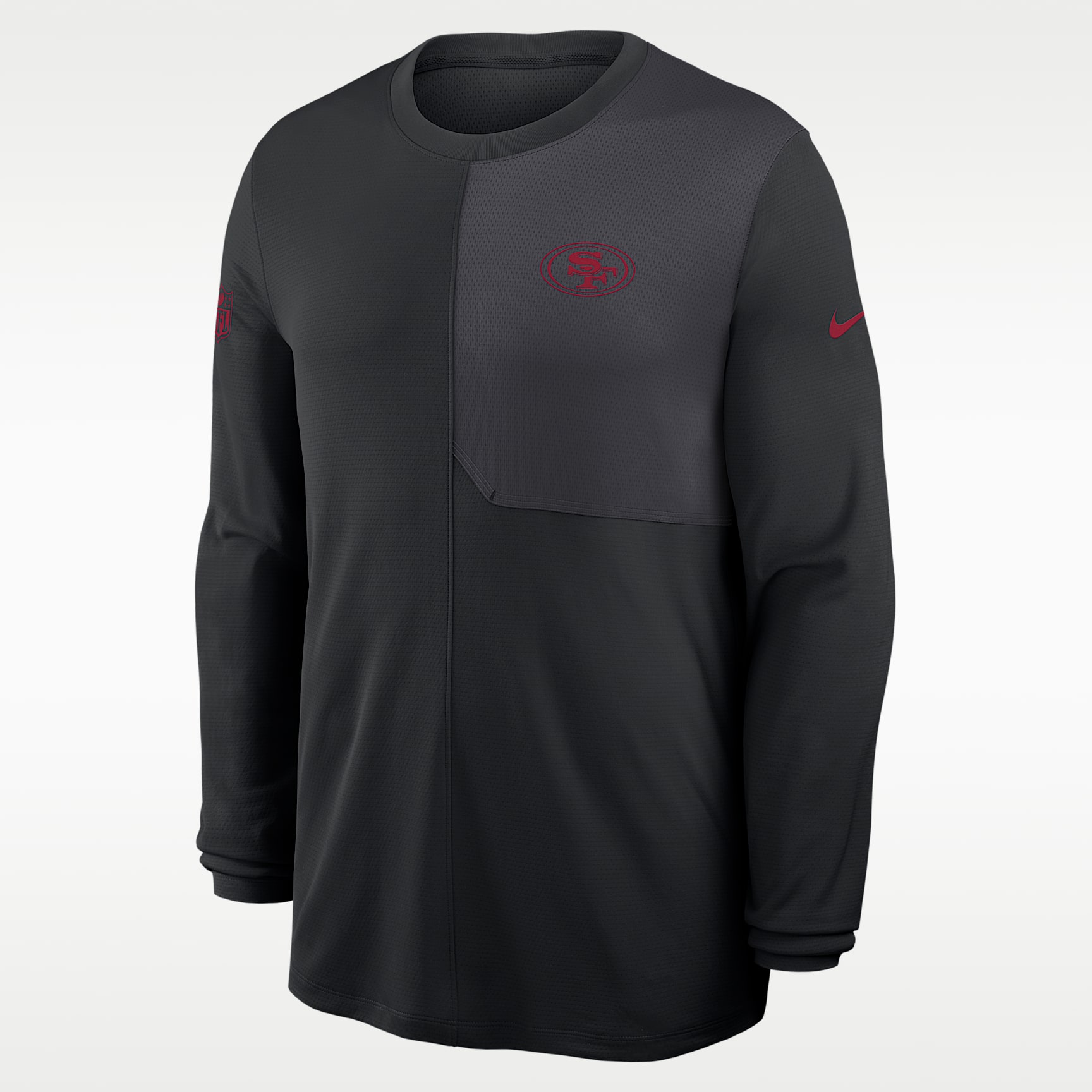 Playera de manga larga Nike Dri-FIT de la NFL para hombre San Francisco 49ers Sideline Coach