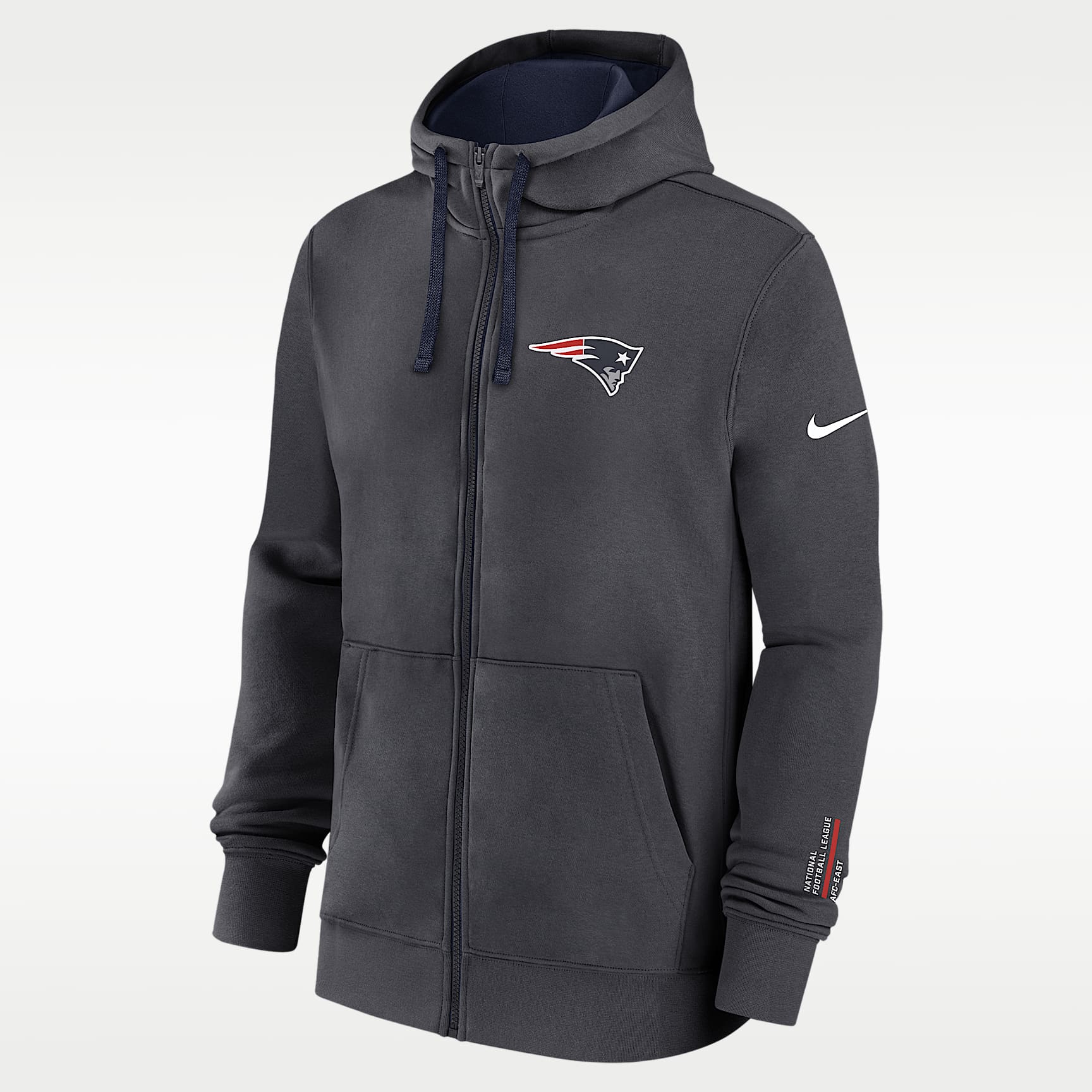 New England Patriots Playbook Page Club Men's Nike NFL Full-Zip Hoodie