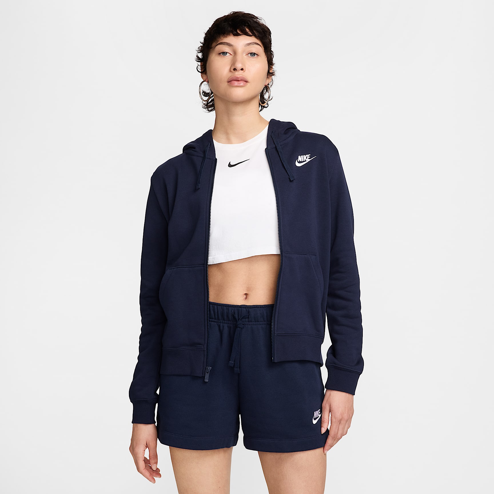 Sudadera con gorro de cierre completo para mujer Nike Sportswear Club Fleece