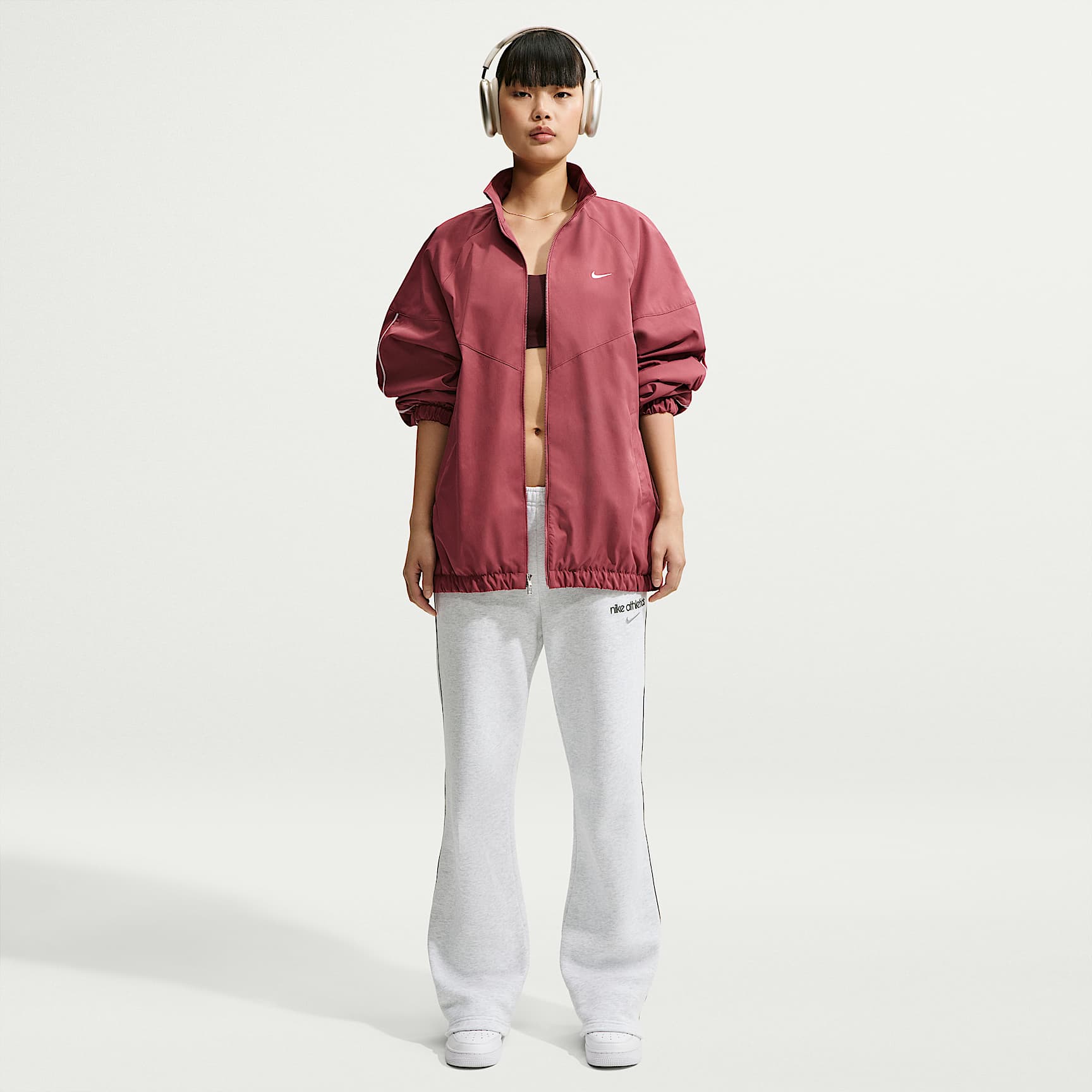 Nike Studio Fleece Medium Weight Women's Mid-Rise Open-Hem Trousers