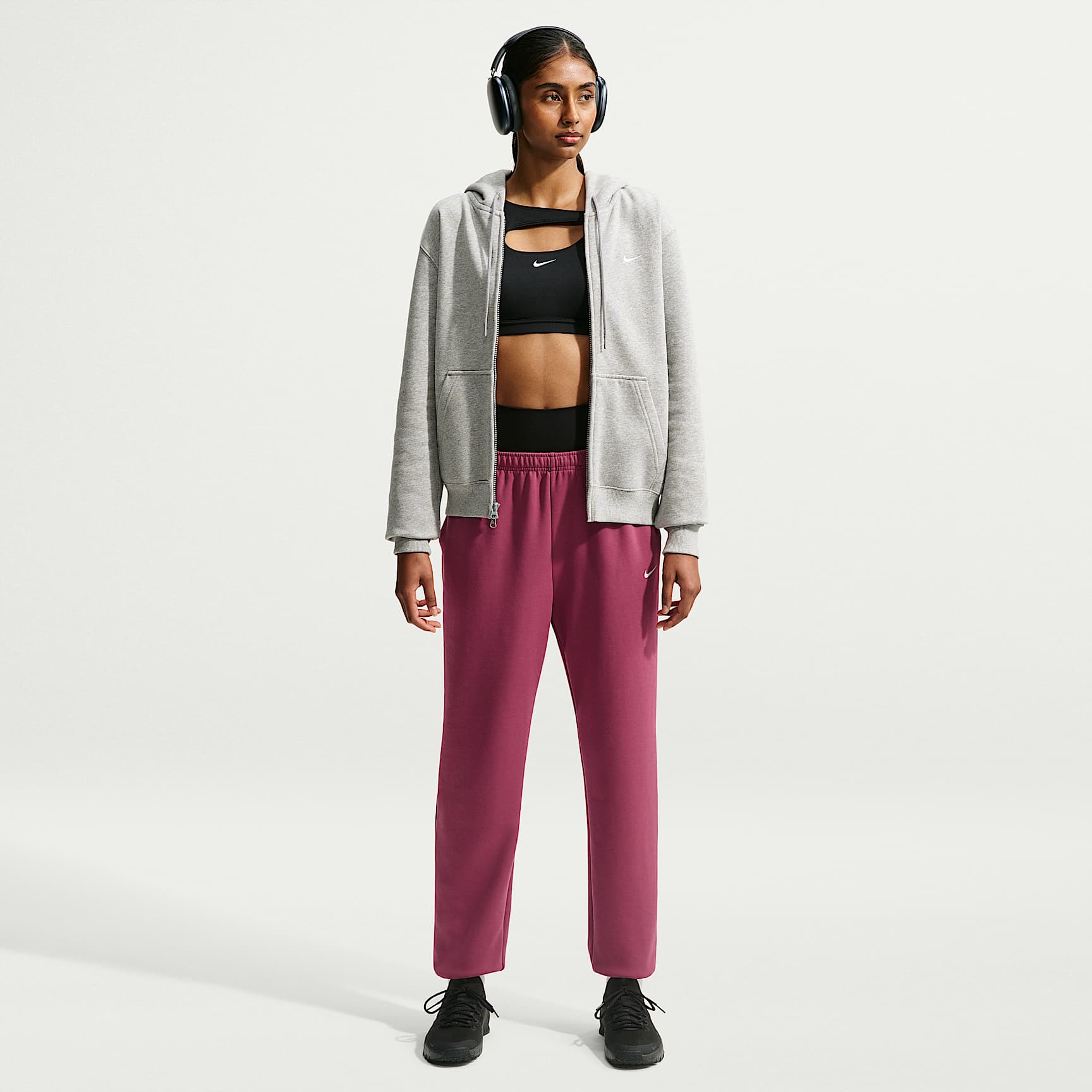 Nike Studio Fleece Sport Women's Dri-FIT Mid-Rise Pants
