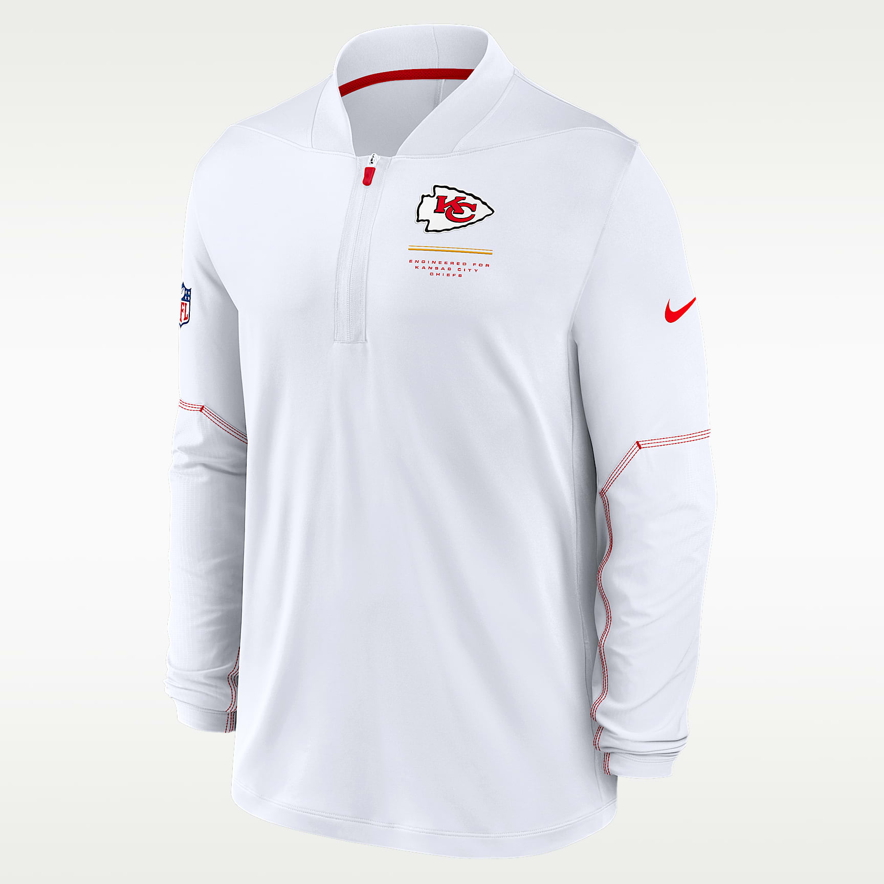 Camiseta Nike Dri-FIT de la NFL con media cremallera para hombre Kansas City Chiefs Sideline