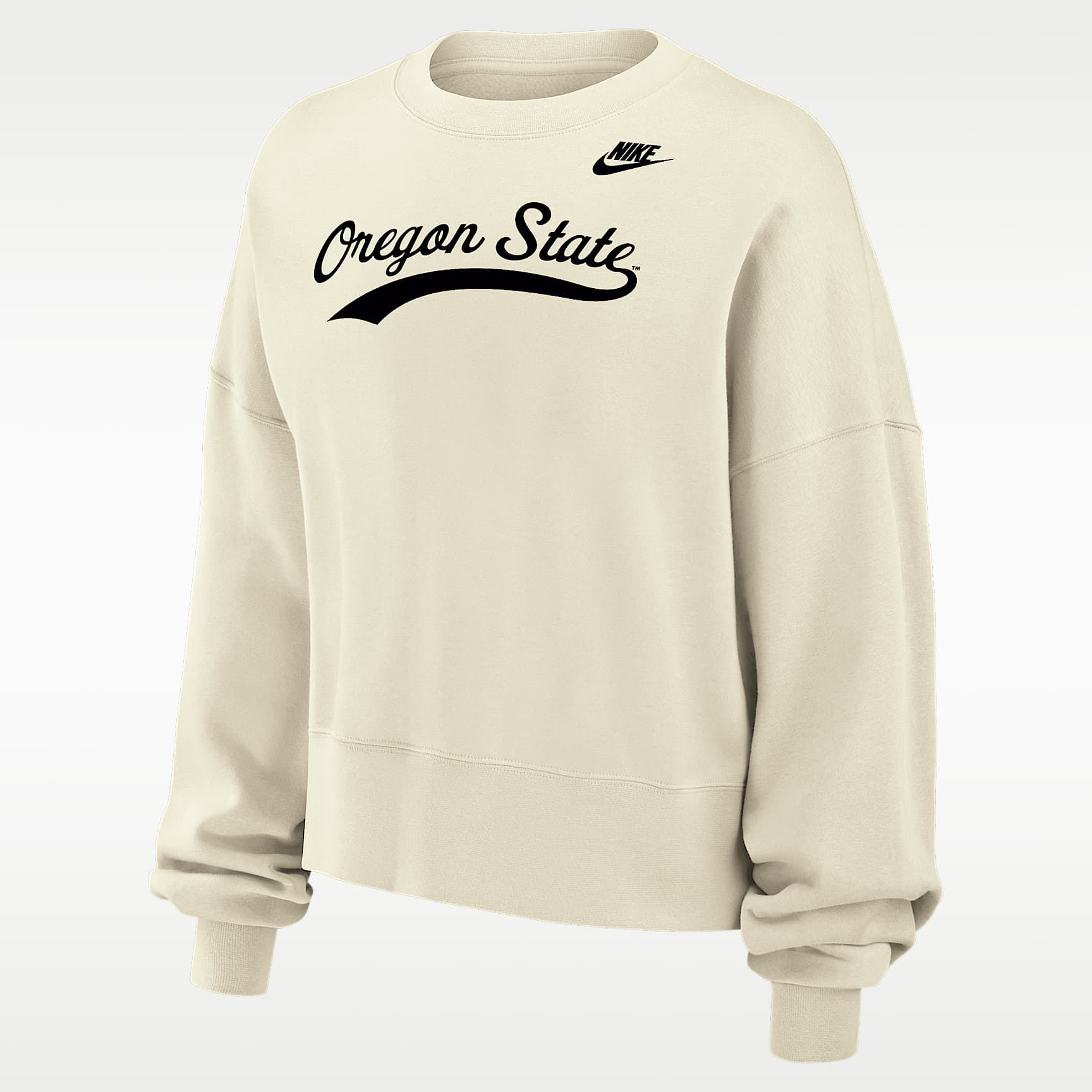 Sudadera de cuello redondo universitaria Nike Phoenix de tejido Fleece para mujer Oregon State