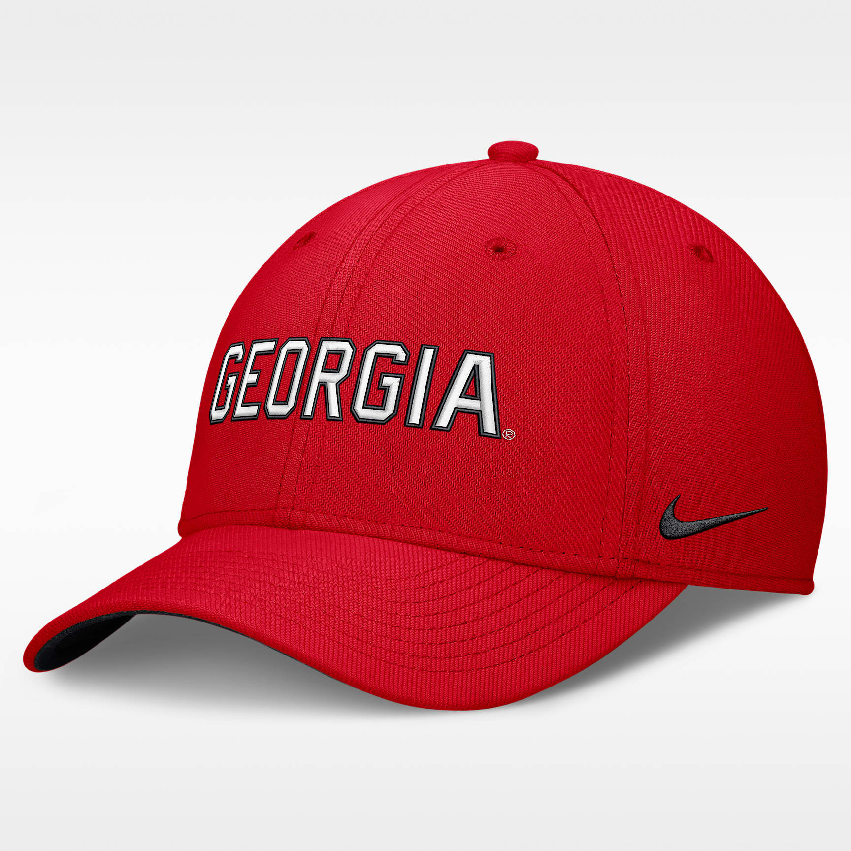 Gorra universitaria Nike Dri-FIT para hombre Georgia Classic Swooshflex