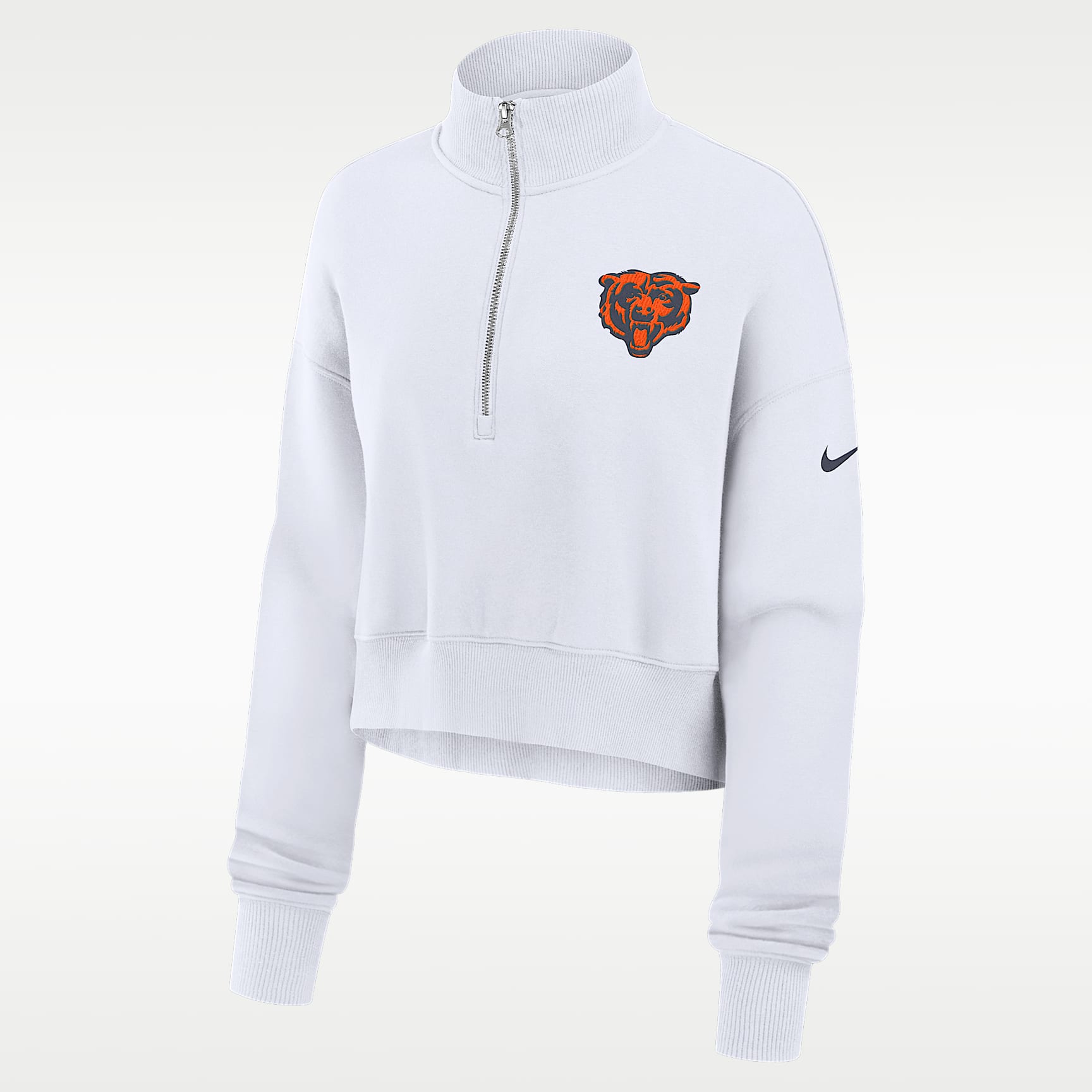 Chicago Bears Primetime Phoenix Women's Nike NFL Oversized Cropped 1/4-Zip Crew