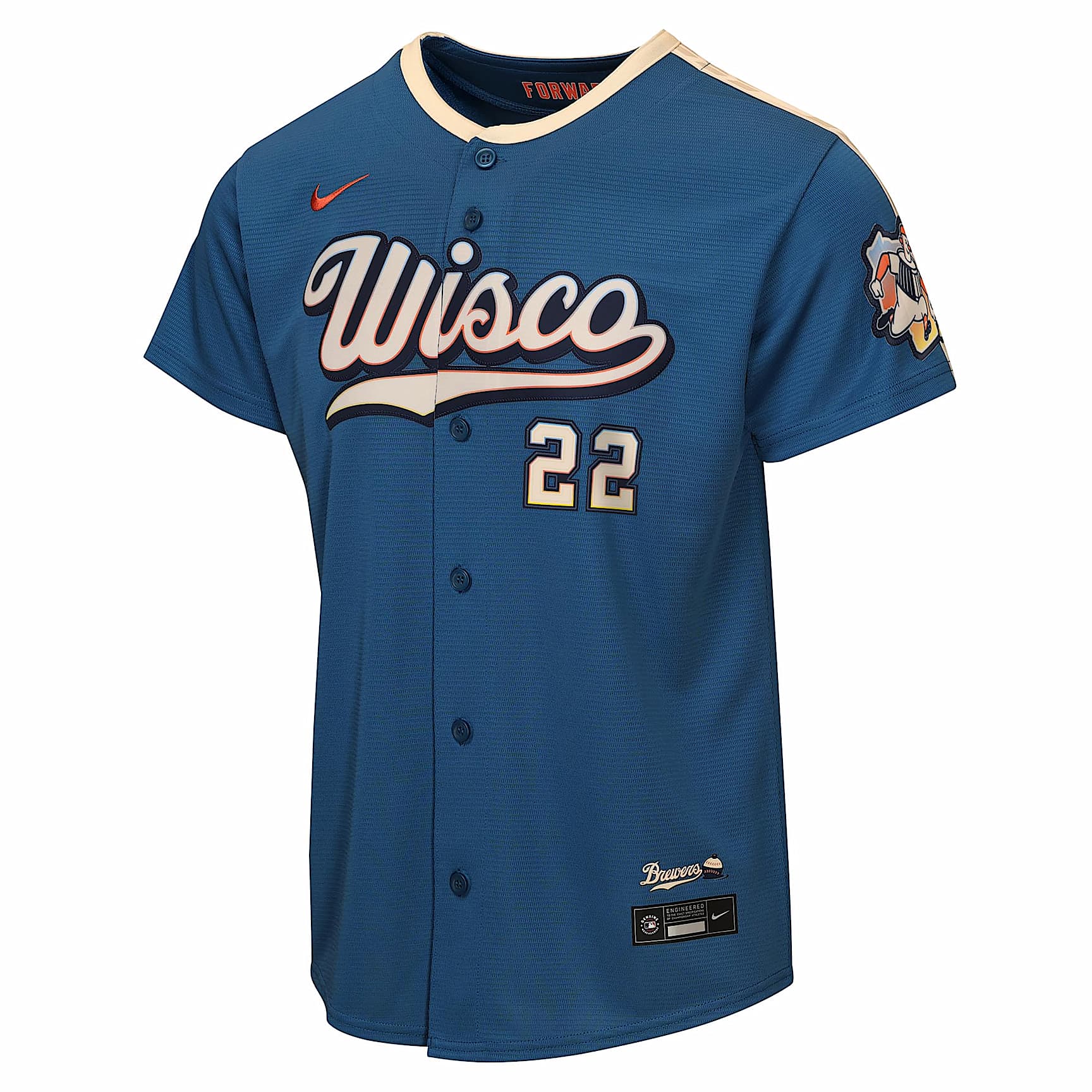 Christian Yelich Milwaukee Brewers City Connect Big Kid's Nike MLB Stadium Jersey