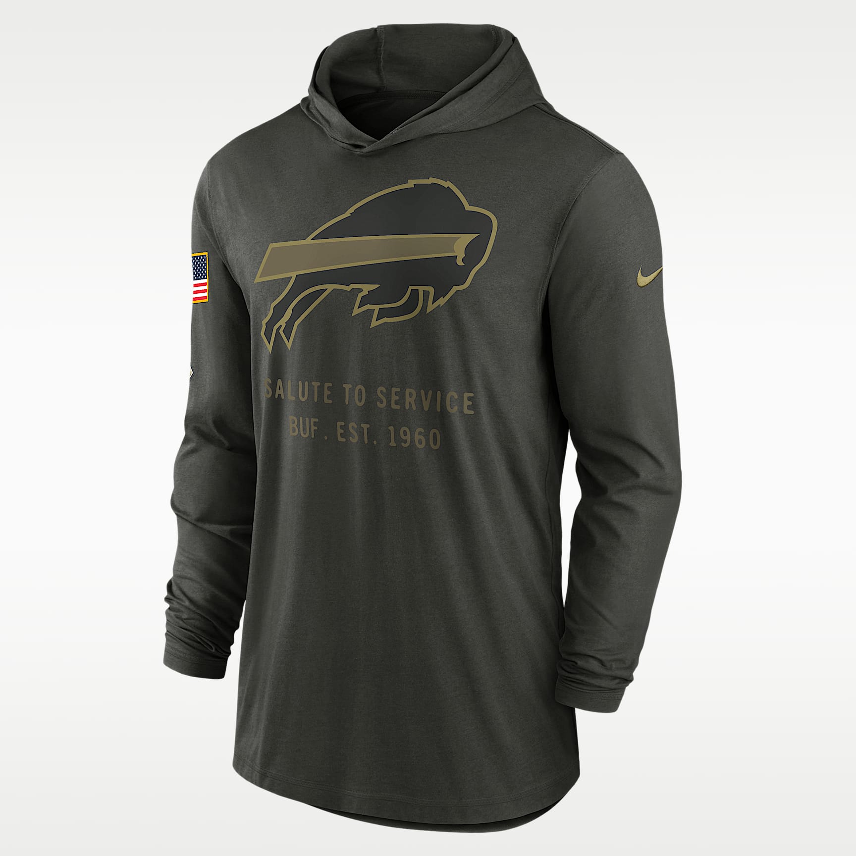 Buffalo Bills Salute to Service Sideline Men’s Nike Dri-FIT NFL Long-Sleeve Hooded Top
