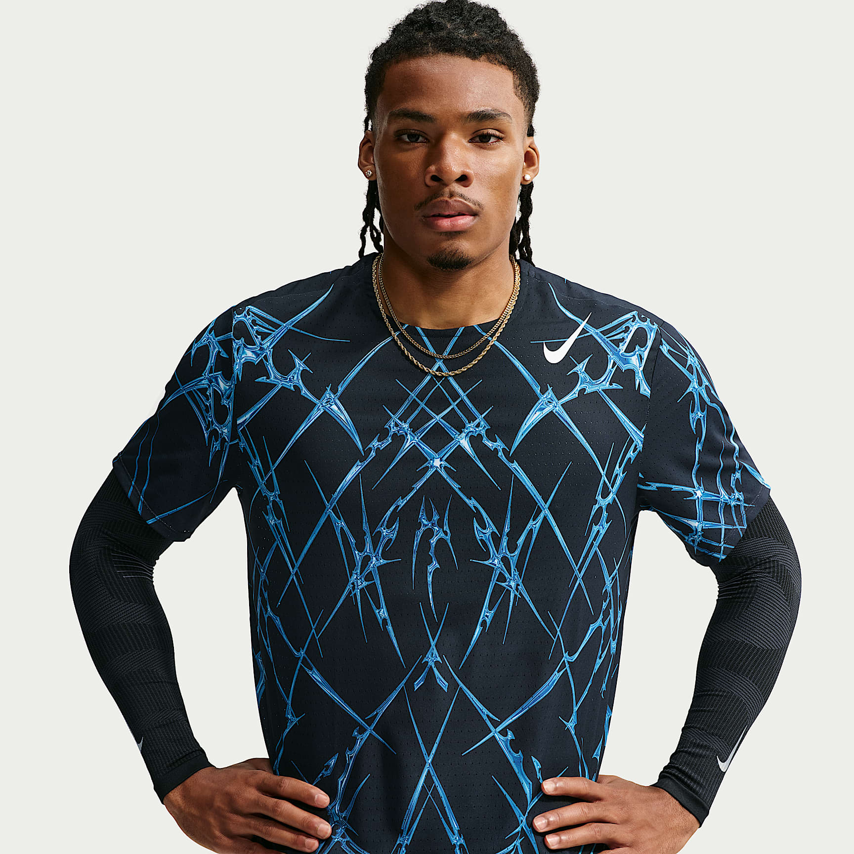 Kortärmad löpartröja Nike AeroSwift Dri-FIT ADV med tryck för män
