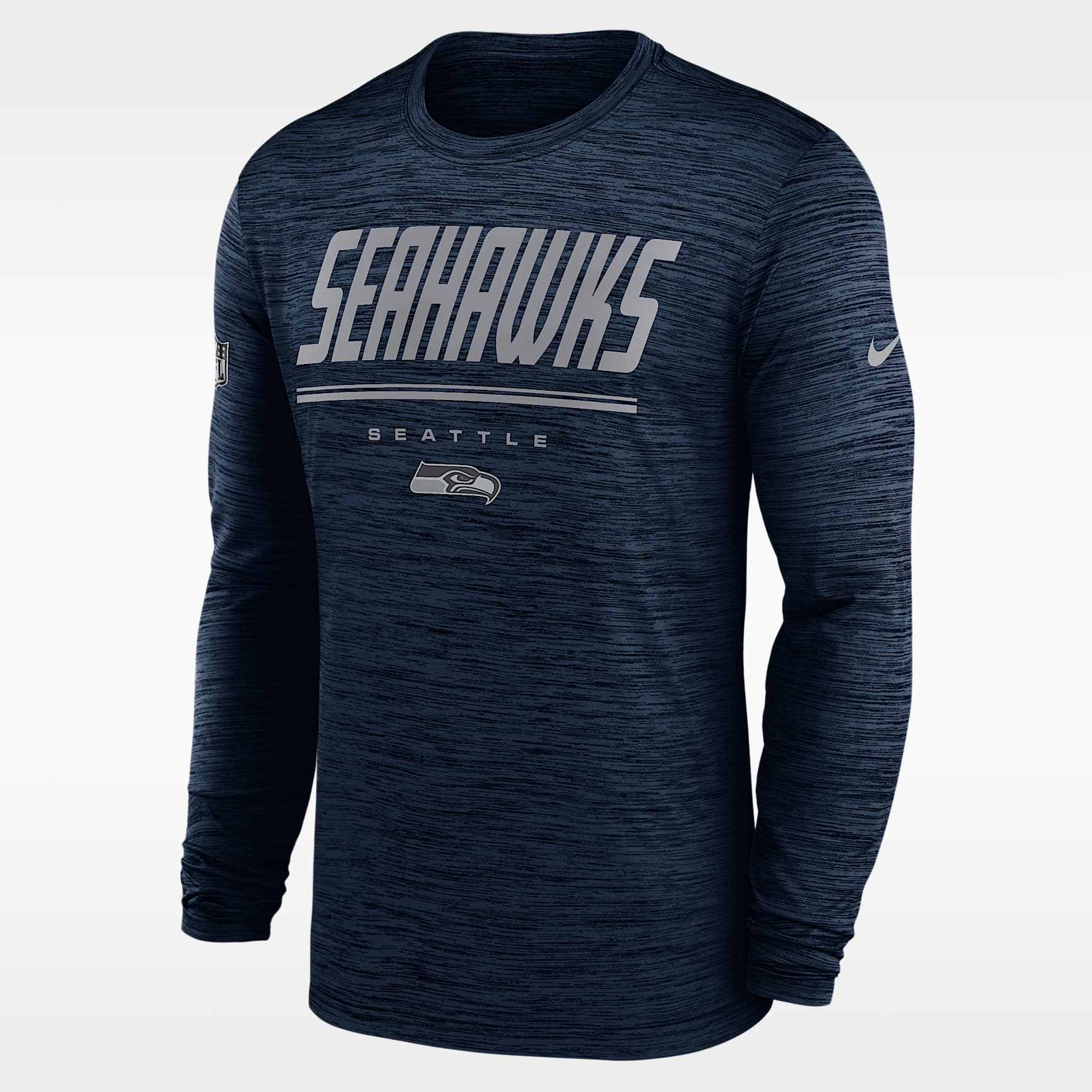 Seattle Seahawks Sideline Team Issue Velocity Men's Nike Dri-FIT NFL Long-Sleeve T-Shirt